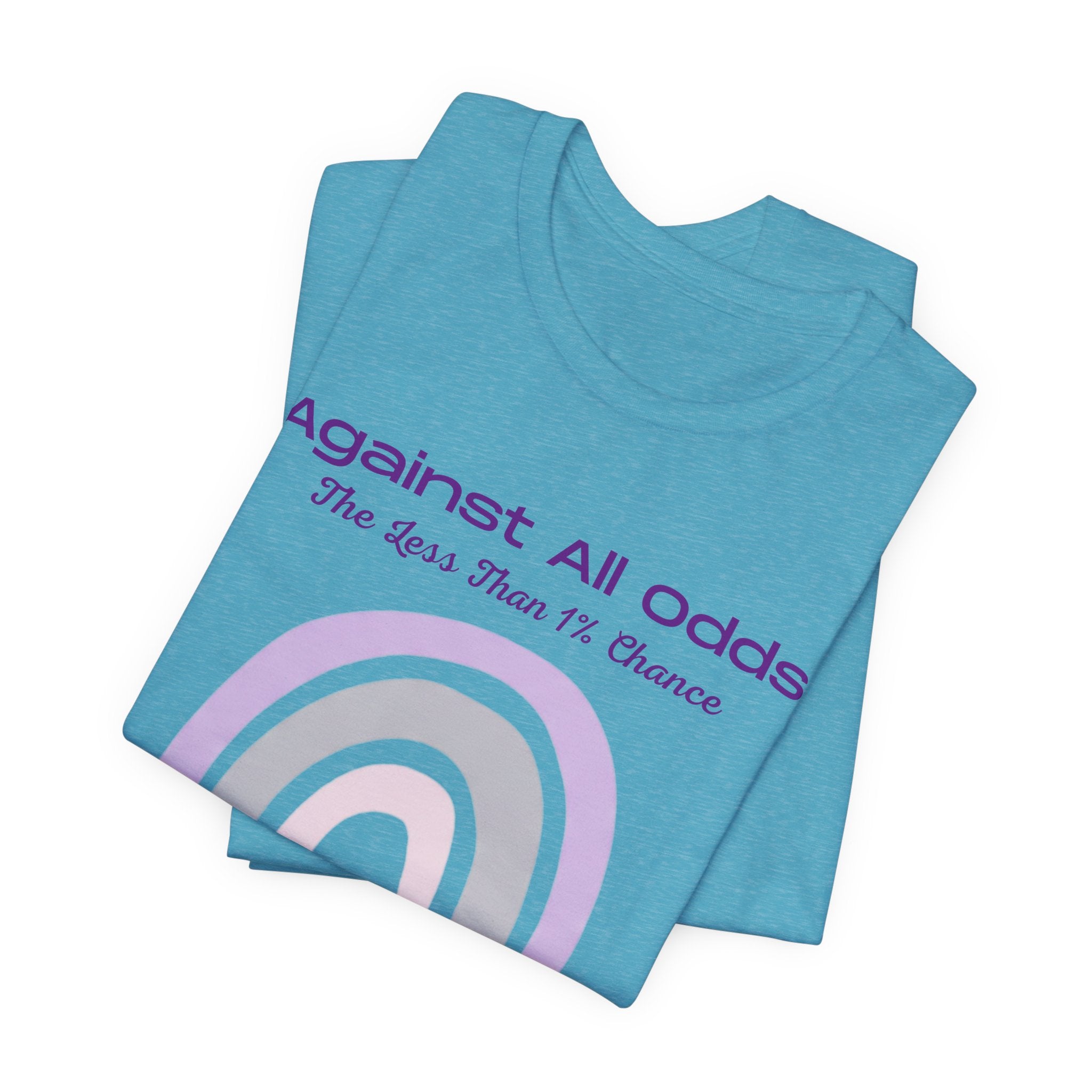Against All Odds Rainbow Tee – Inspirational Pastel Graphic Shirt