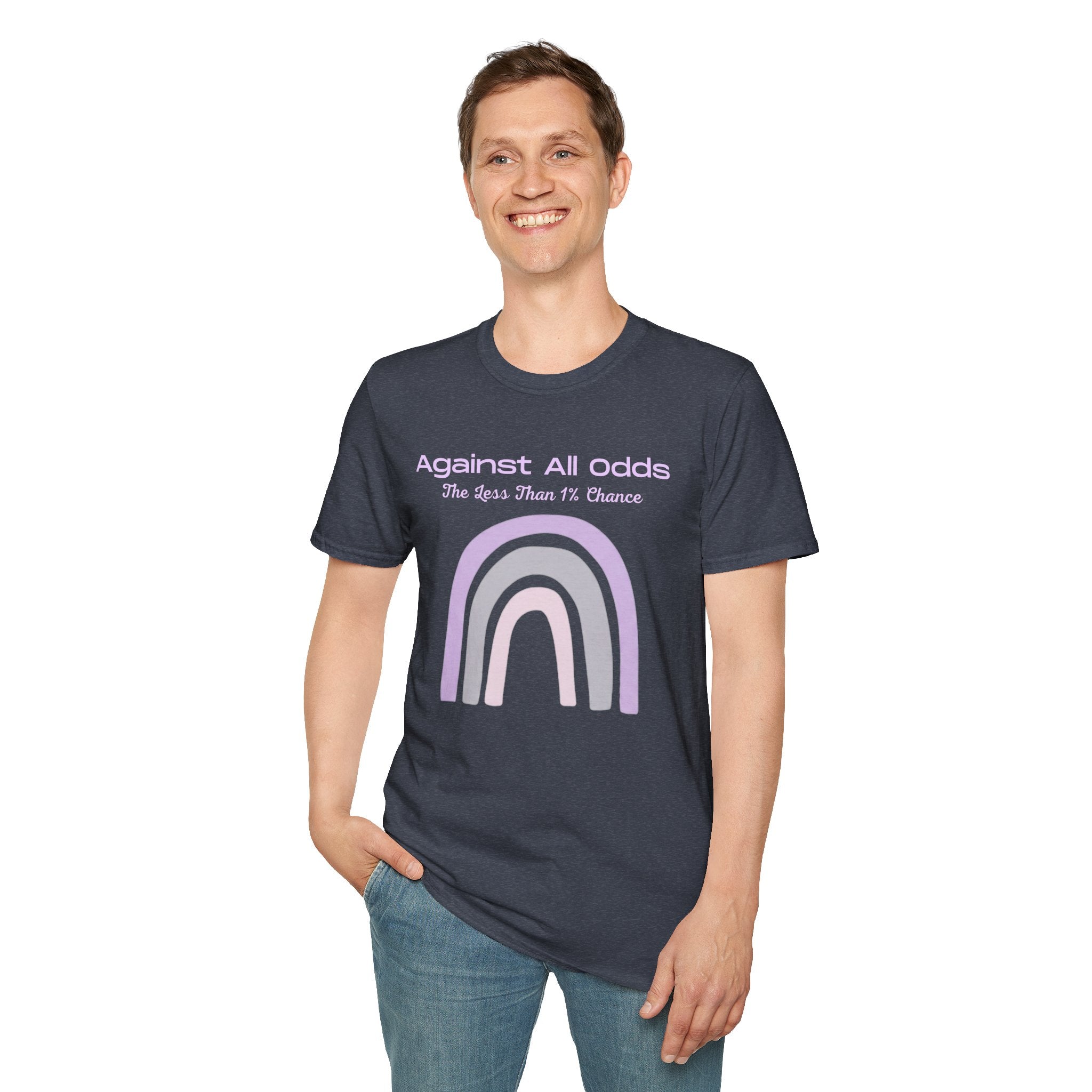 Against All Odds Rainbow T-Shirt — Pastel Inspirational Tee
