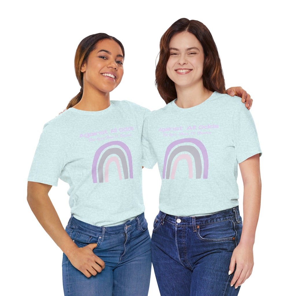 Against All Odds Rainbow Tee — Pastel Inspirational Graphic T-Shirt