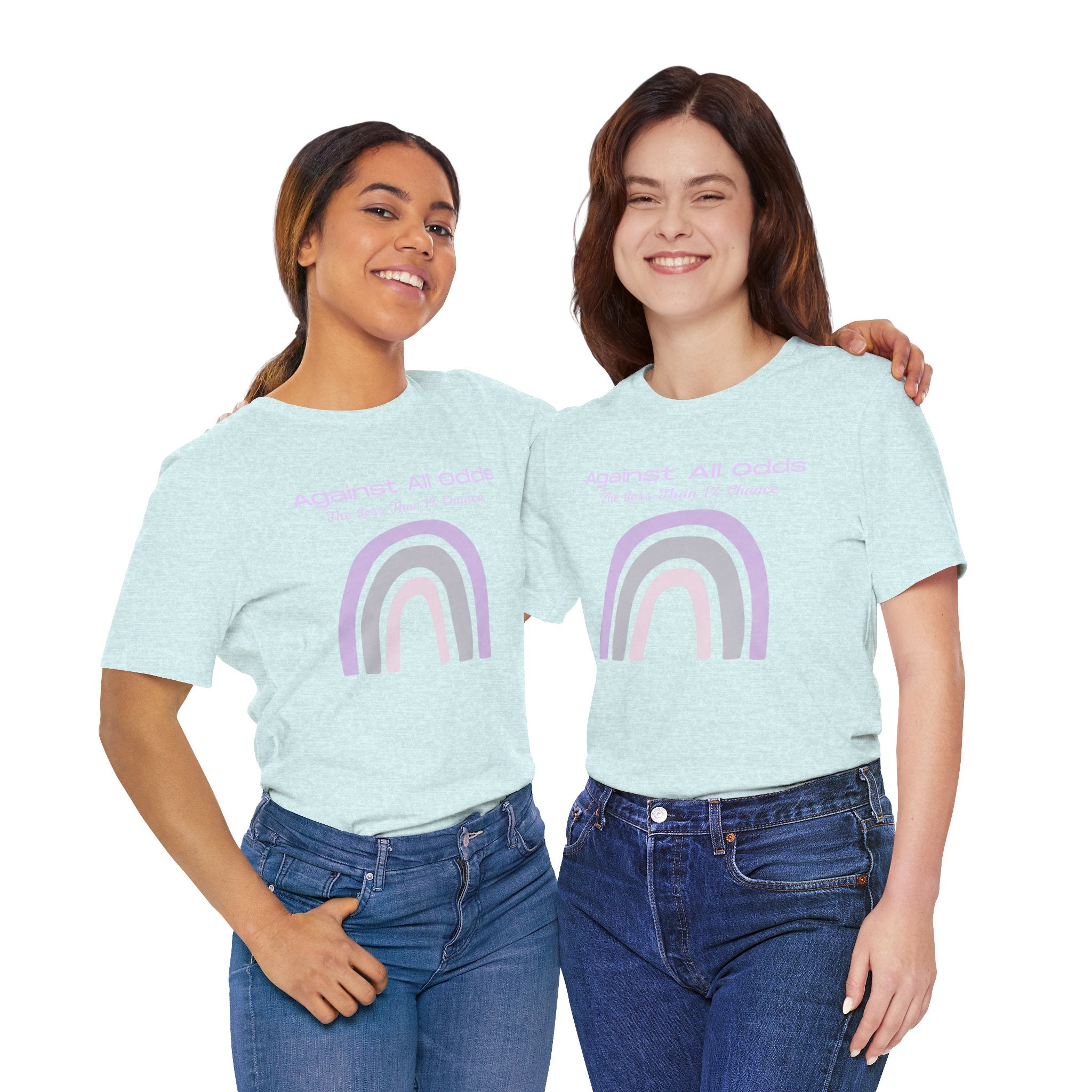 Against All Odds Rainbow Tee — Pastel Inspirational Graphic T-Shirt