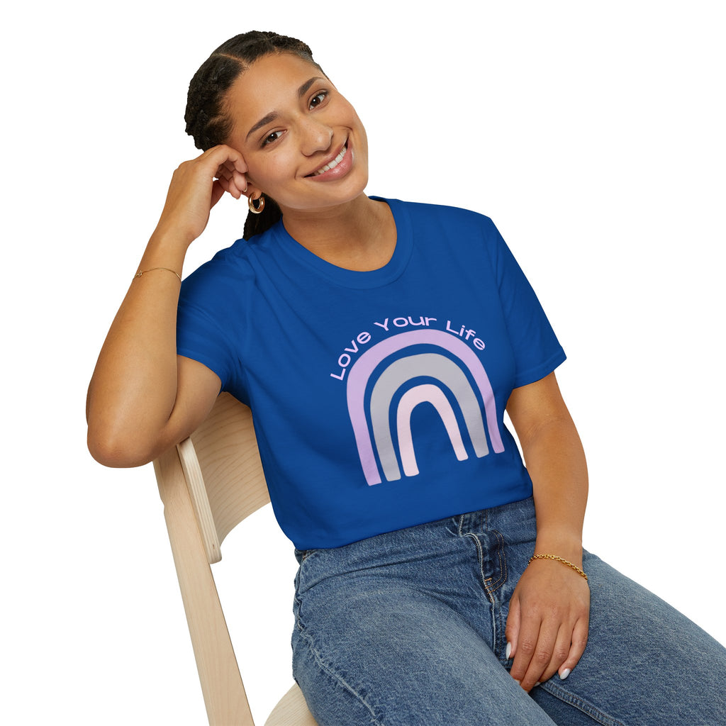 Love Your Life Rainbow T-Shirt — Pastel Retro Positive Tee