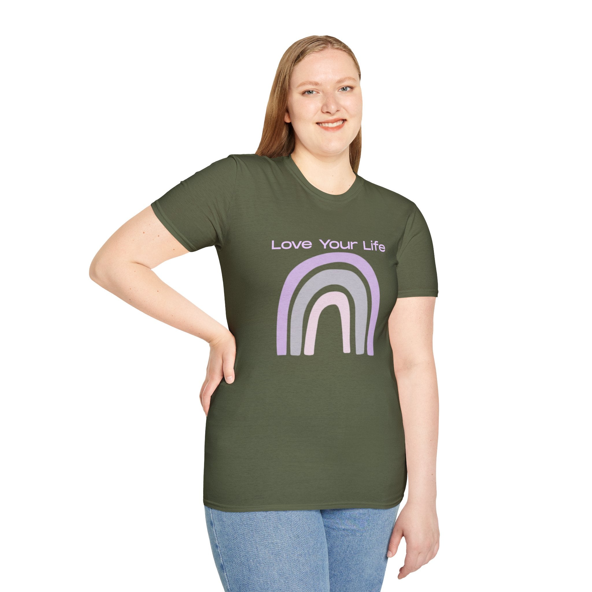 Love Your Life Rainbow T-Shirt — Pastel Positive Message Tee