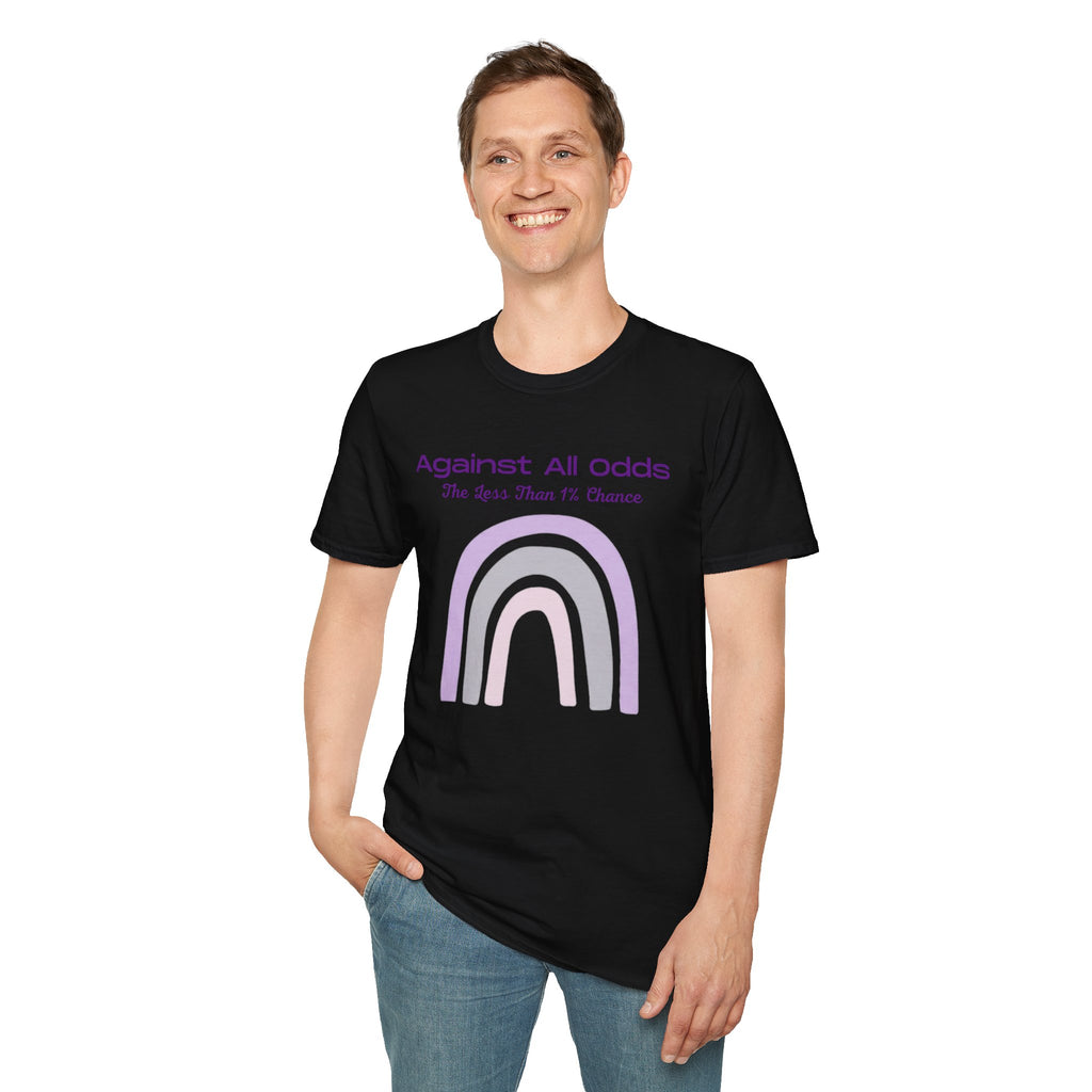 Against All Odds Rainbow T-Shirt – Inspirational 'The Less Than 1% Chance' Design