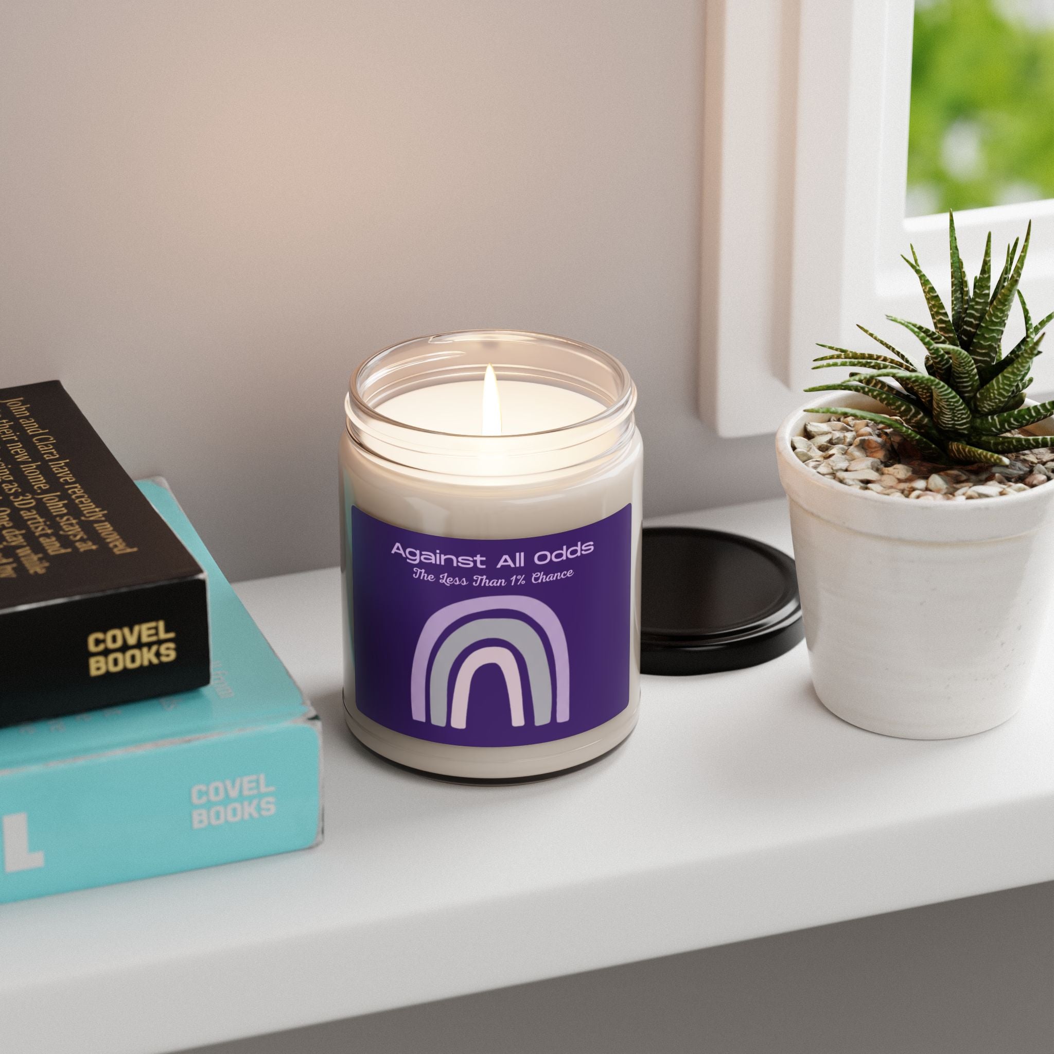 Soy Candle — "Against All Odds" Inspirational Scented Candle (9 oz)