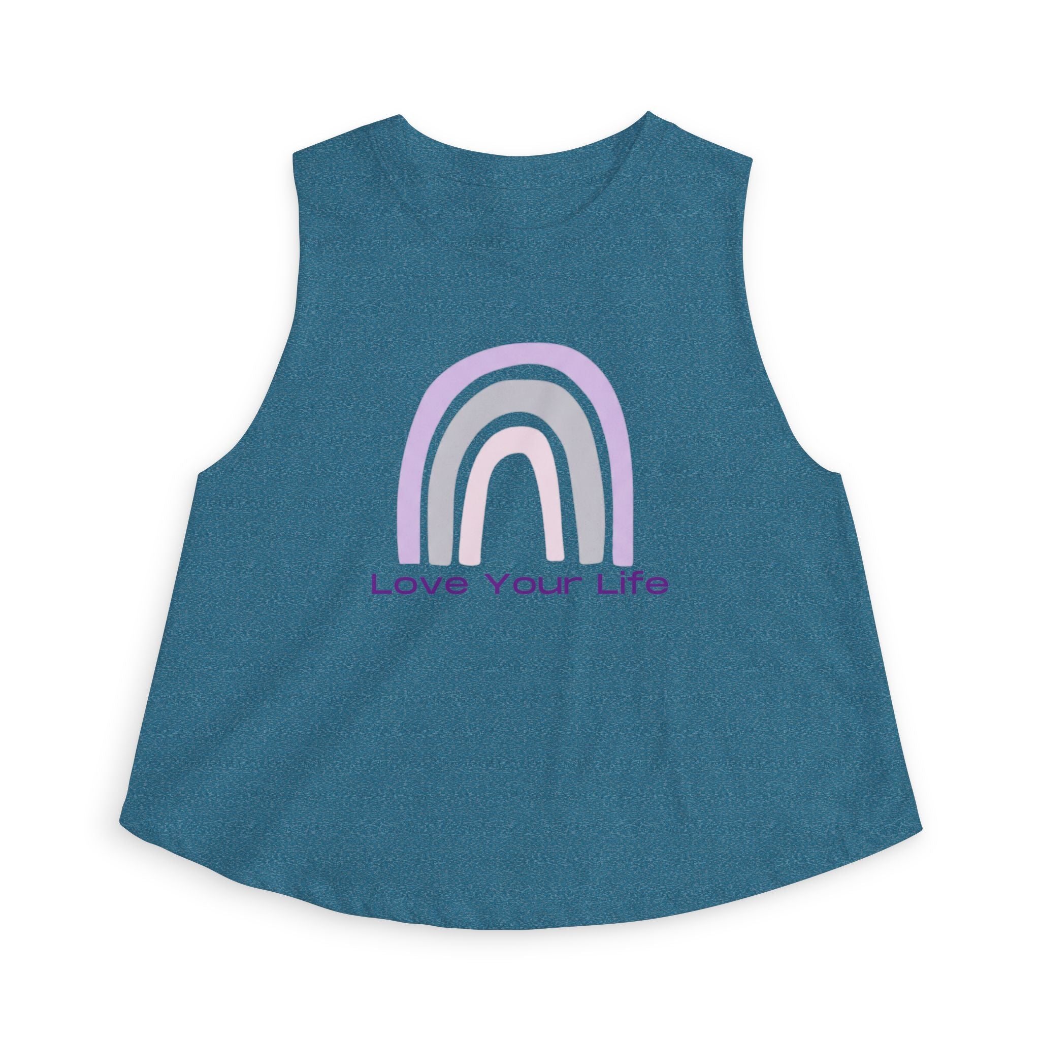 Love Your Life Rainbow Crop Top — Women's Positive Message Tank