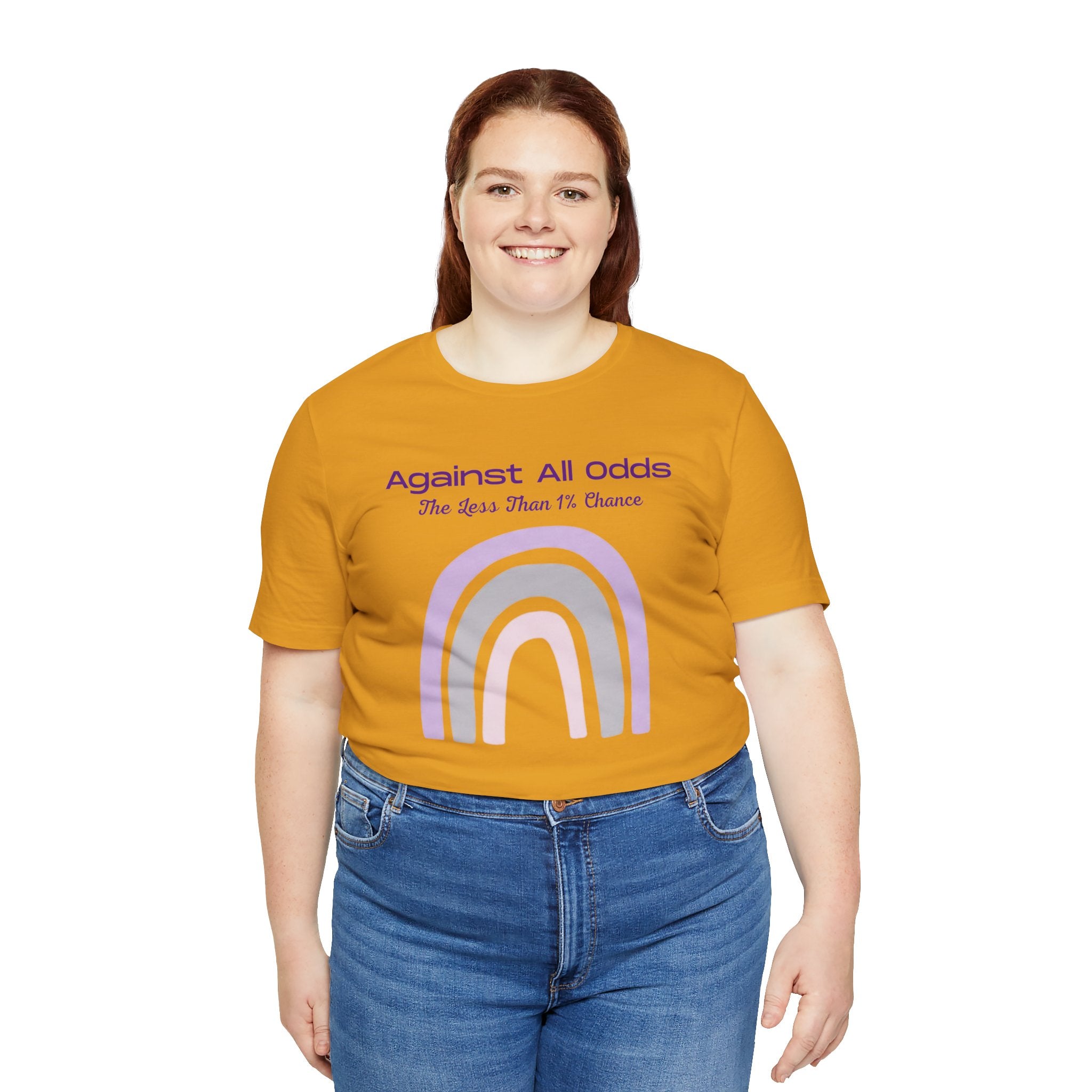 Against All Odds Rainbow Tee – Inspirational Pastel Graphic Shirt