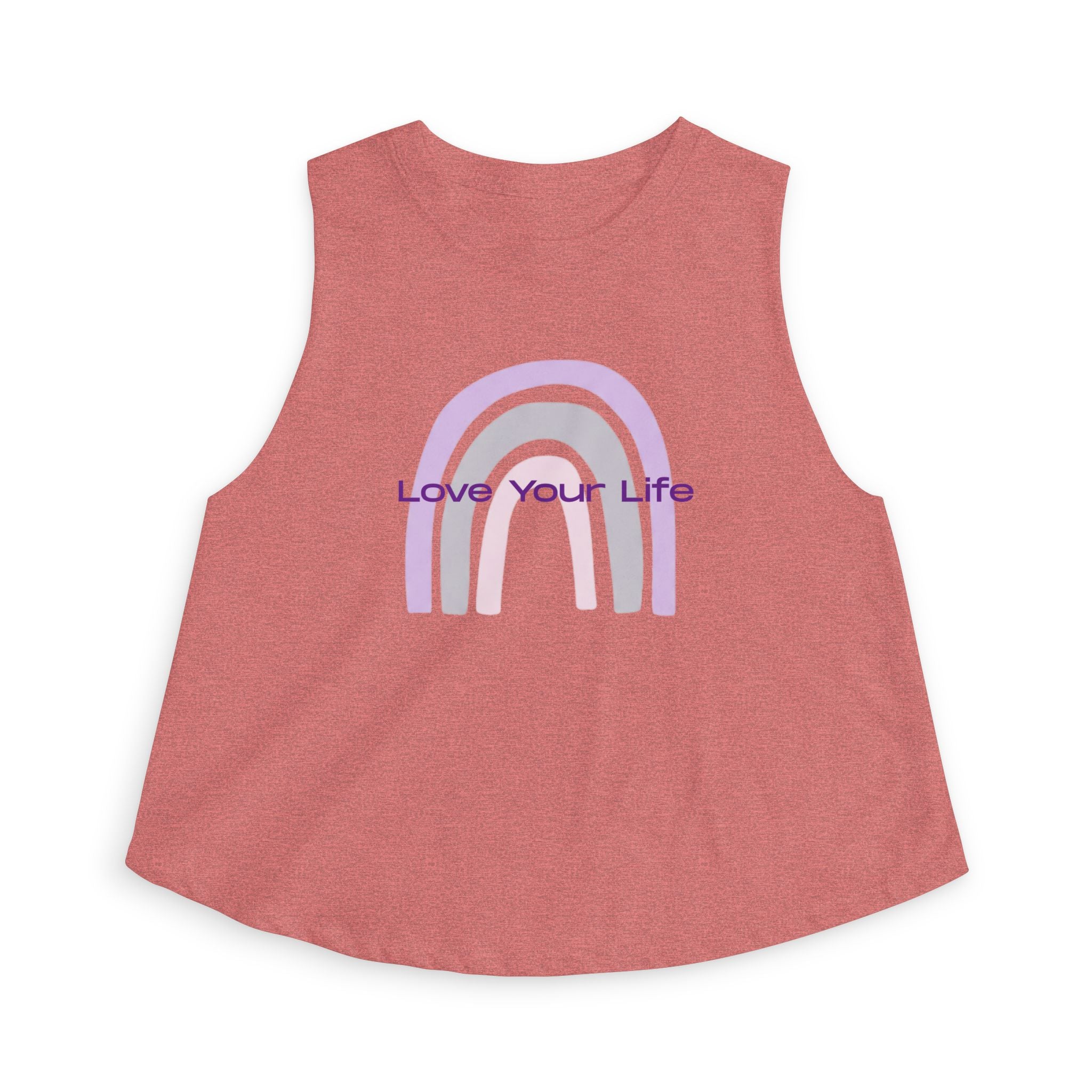 Crop Top — "Love Your Life" Pastel Rainbow Graphic