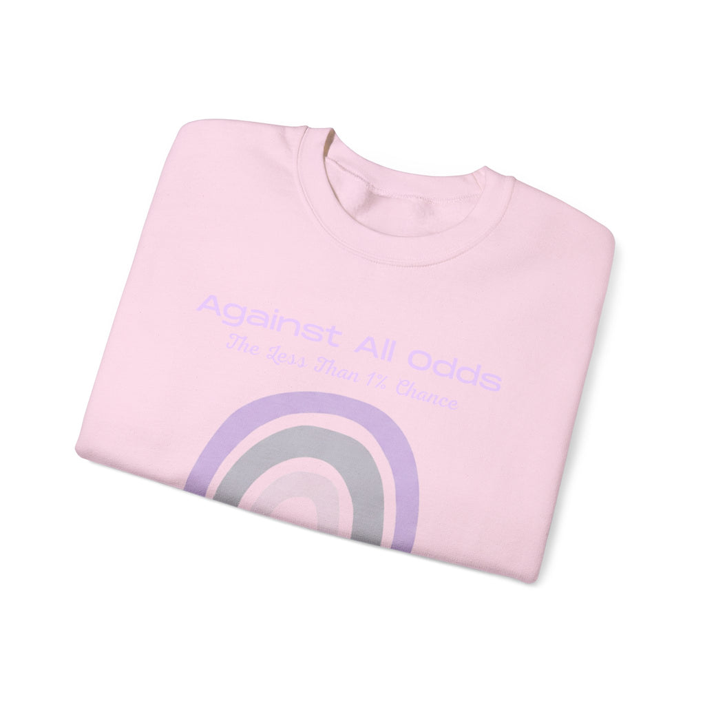 Crewneck Sweatshirt — Pastel Rainbow “Against All Odds” Inspirational Pullover