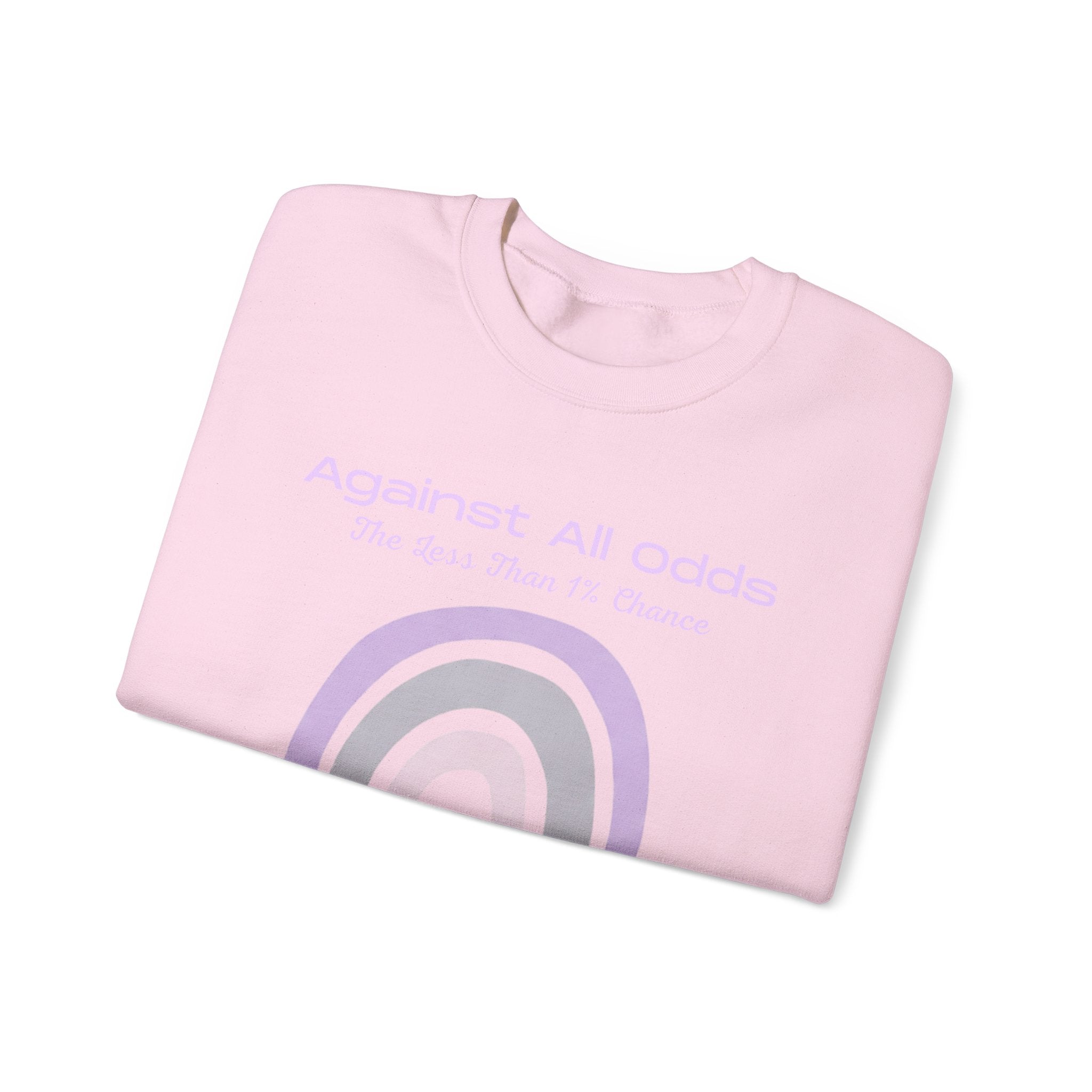 Crewneck Sweatshirt — Pastel Rainbow “Against All Odds” Inspirational Pullover