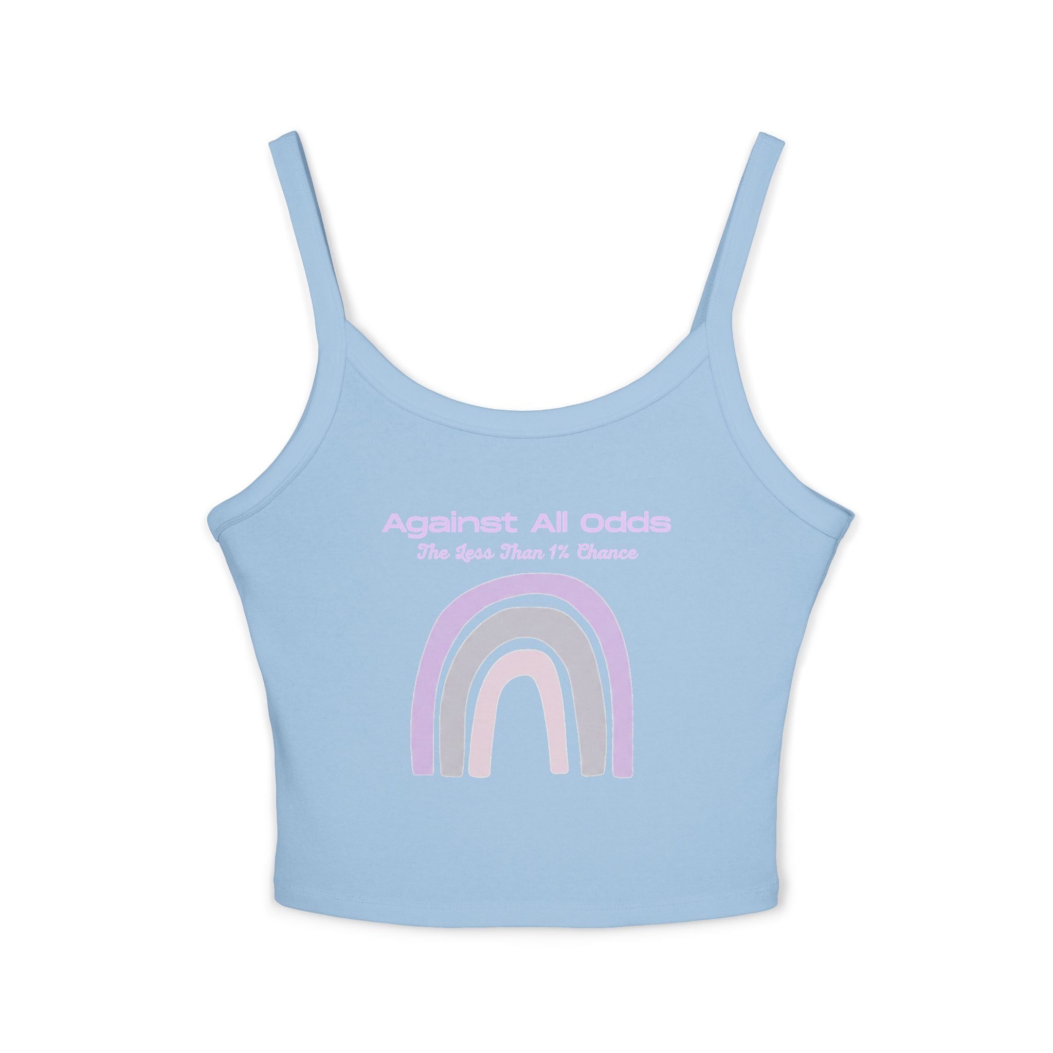 Spaghetti Tank — 'Against All Odds' Pastel Rainbow Crop Top