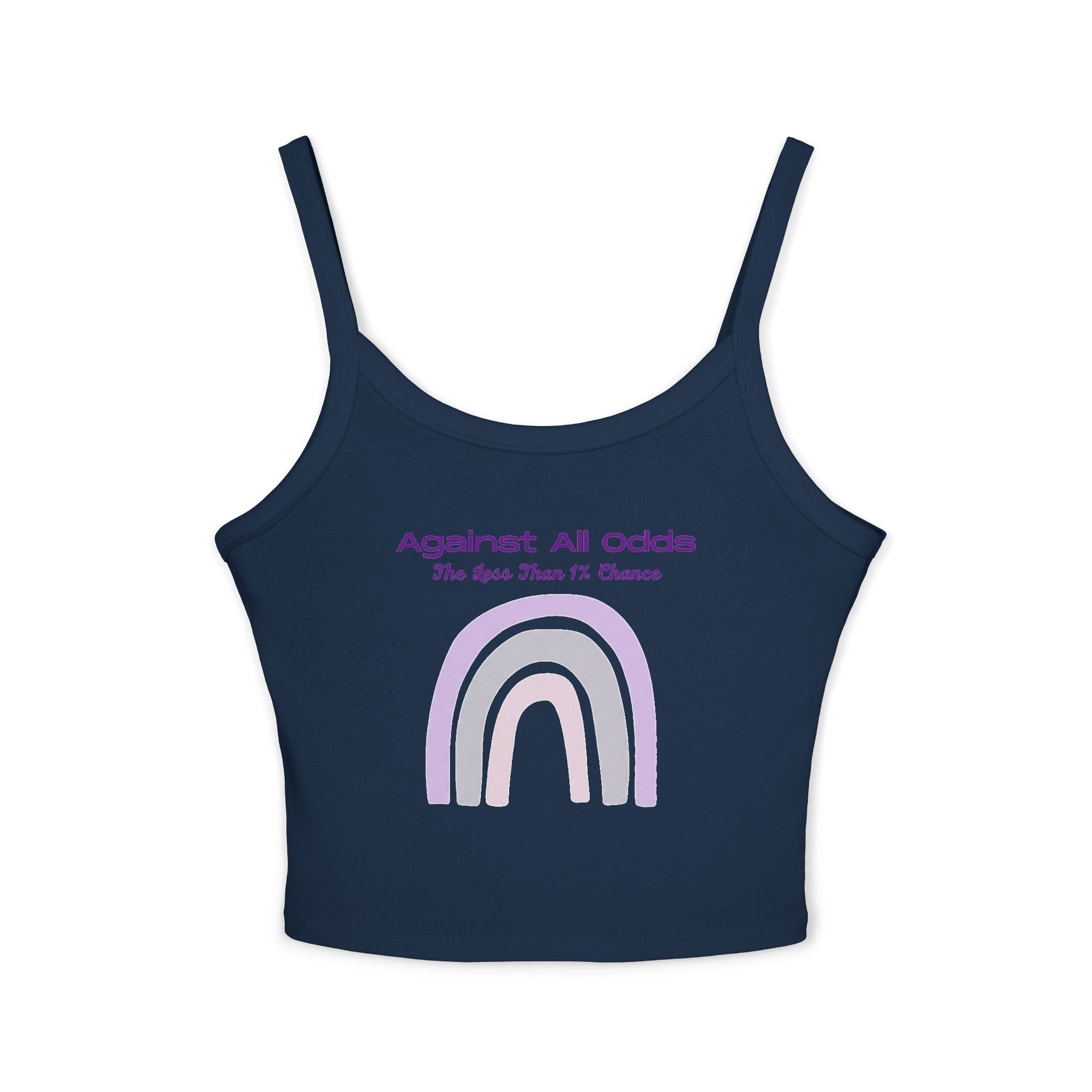 Against All Odds Rainbow Tank — Women's Inspirational Spaghetti Strap Crop Top