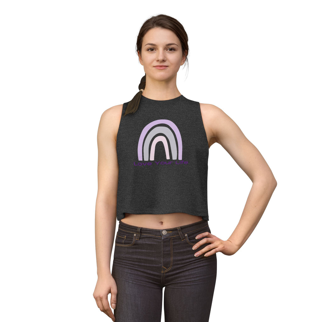 Love Your Life Rainbow Crop Top — Women's Positive Message Tank