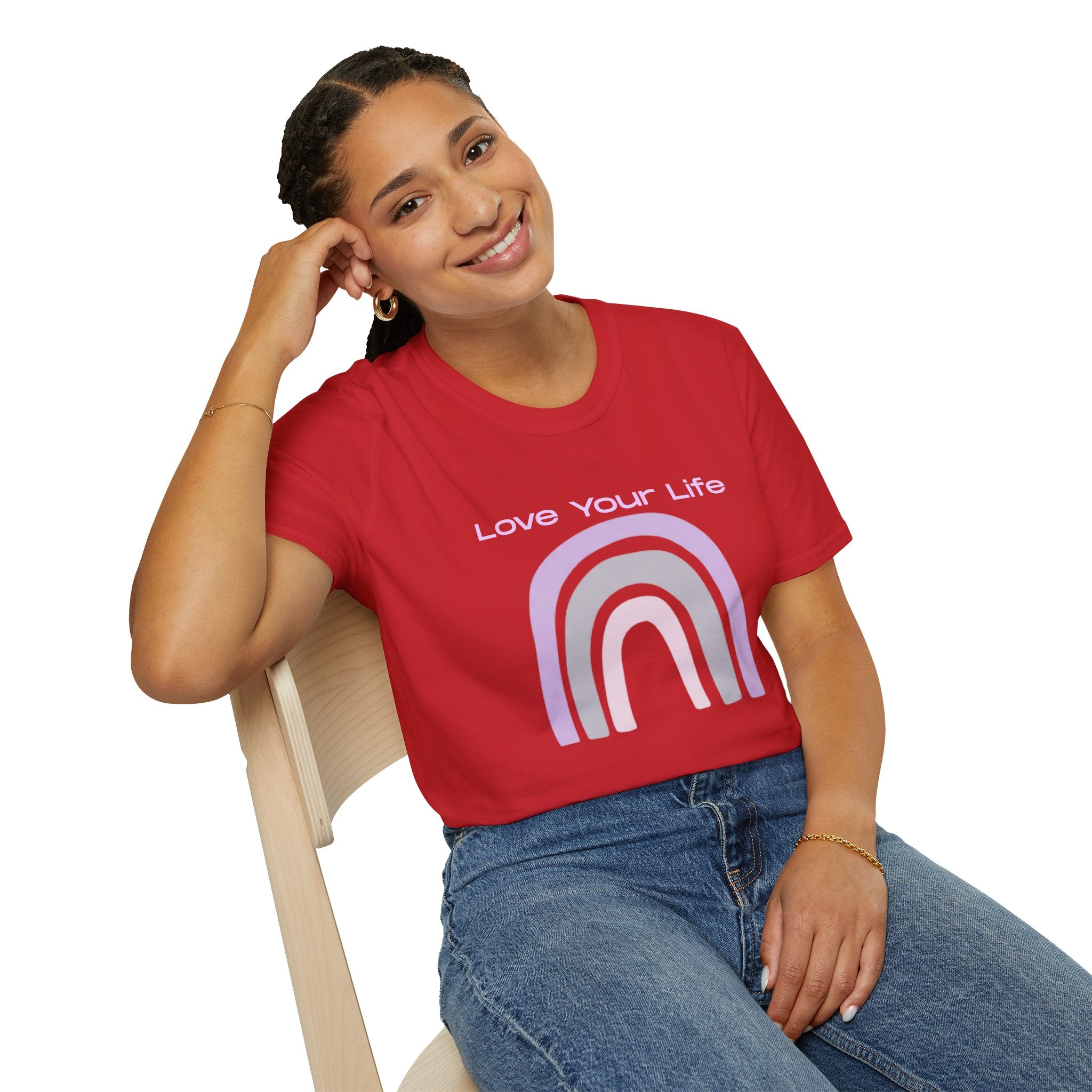 Love Your Life Rainbow T-Shirt — Pastel Positive Message Tee