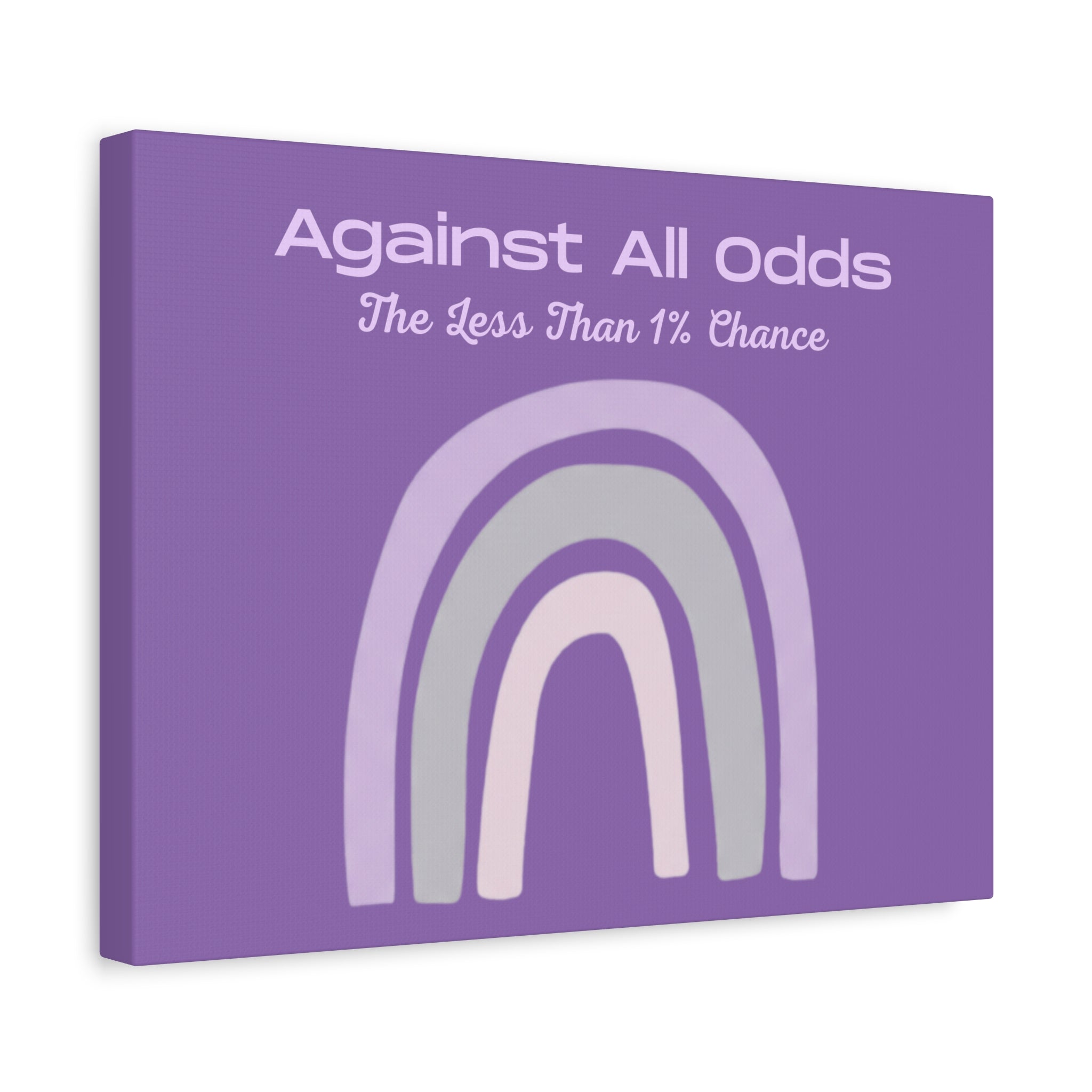 Against All Odds Purple Rainbow Canvas Wall Art — "The Less Than 1% Chance"