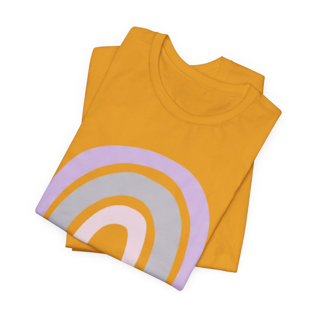 Pastel Rainbow Tee — Minimal Lavender & Blush Graphic T-Shirt