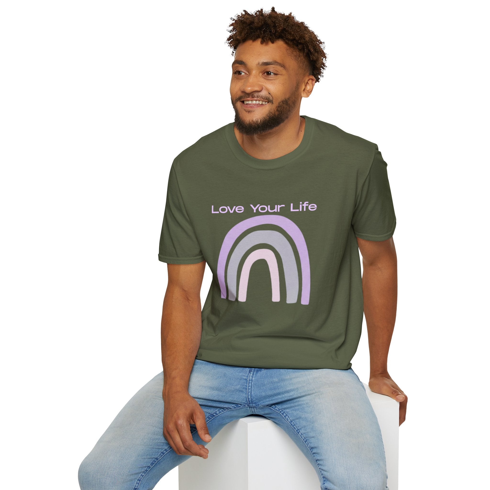 Love Your Life Rainbow T-Shirt — Pastel Positive Message Tee