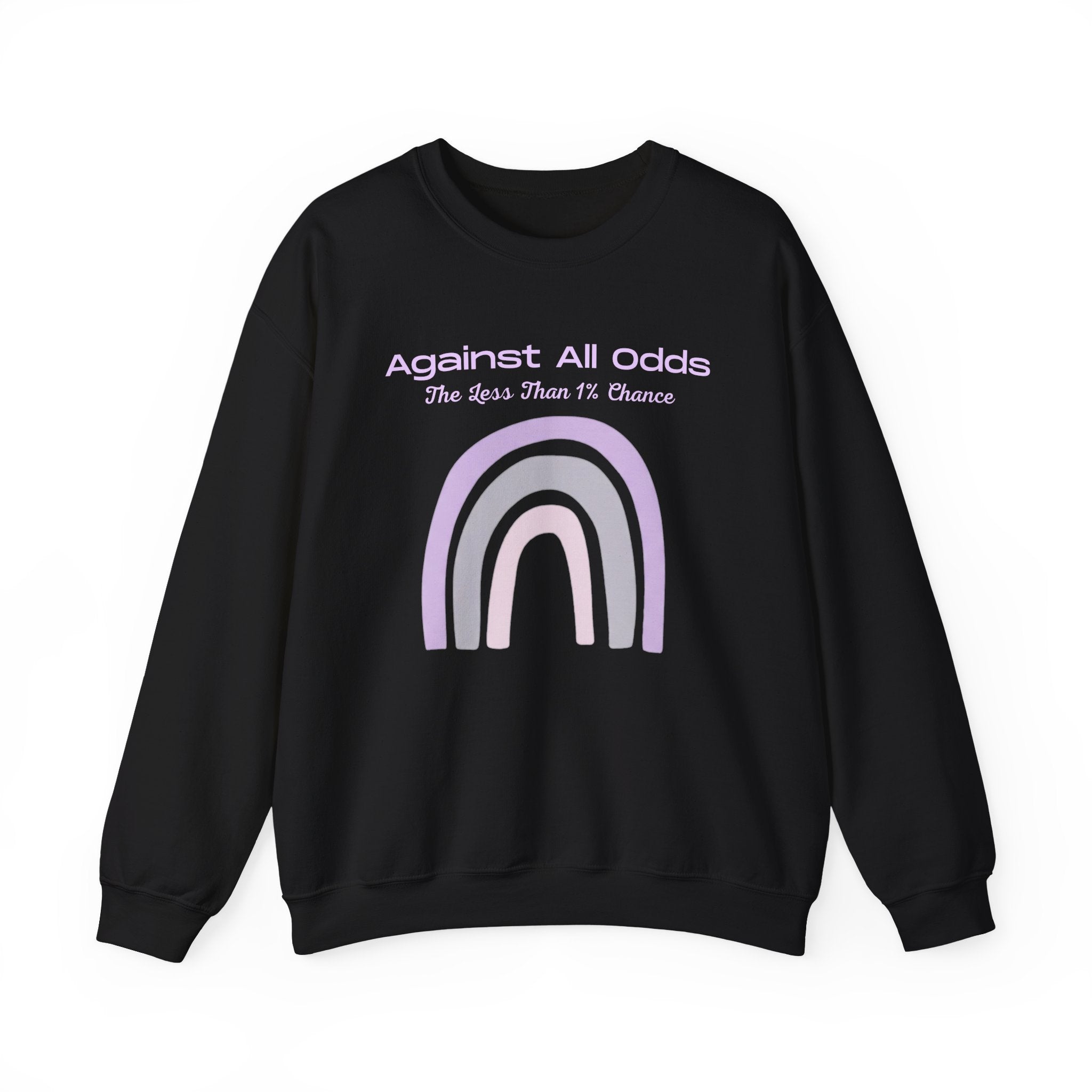 Crewneck Sweatshirt — Pastel Rainbow “Against All Odds” Inspirational Pullover