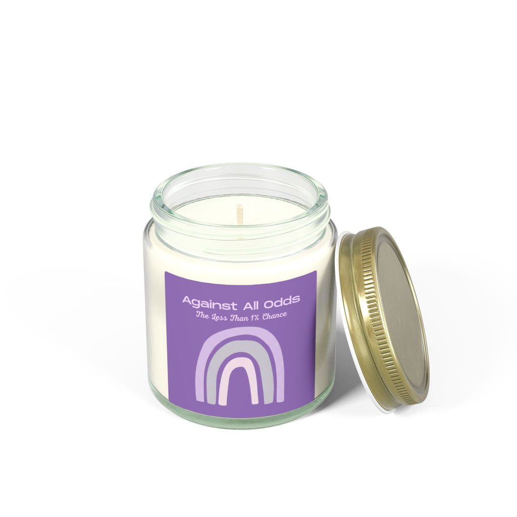 Scented Candle — Coconut Apricot Wax “Against All Odds” Purple Rainbow (4oz/9oz)
