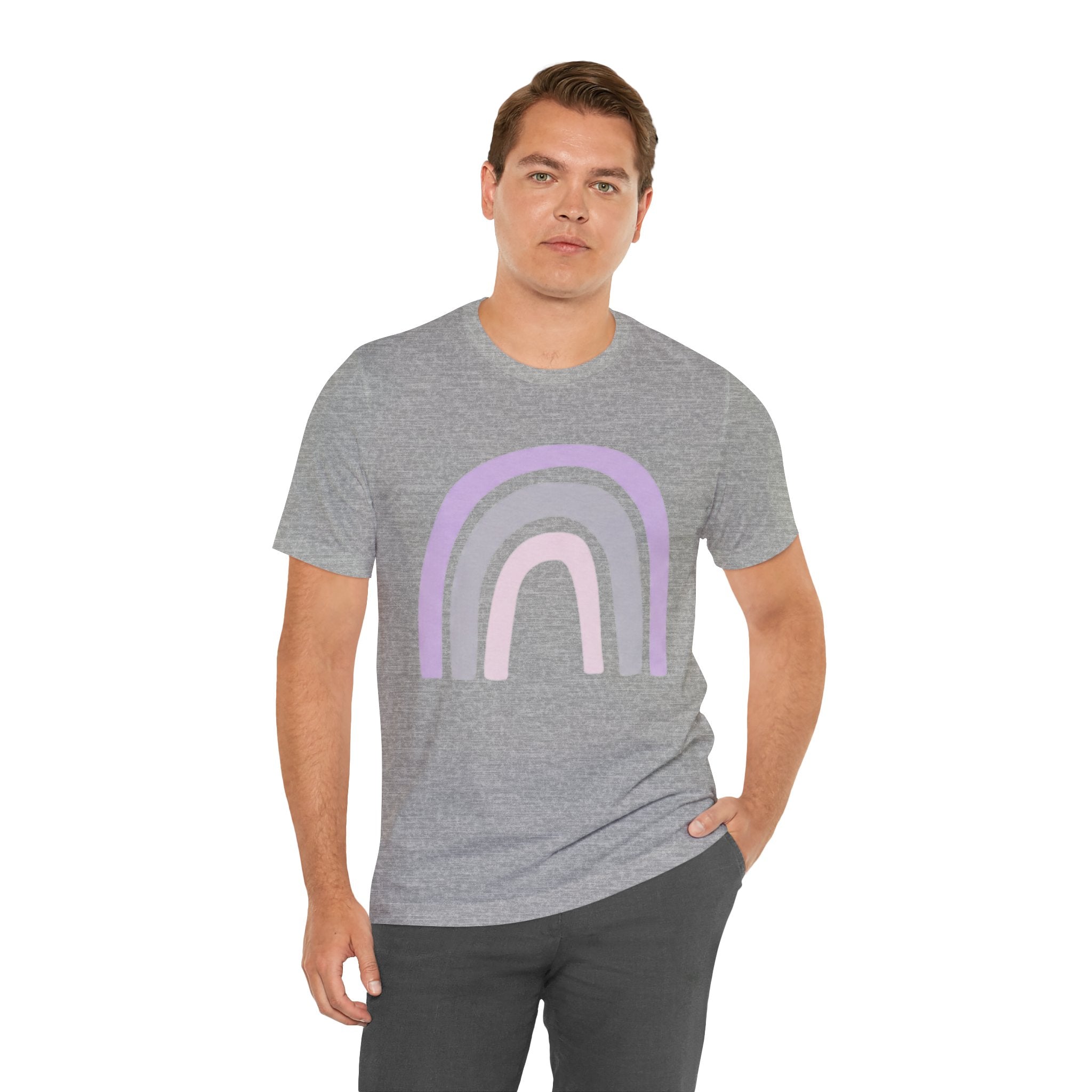 Pastel Rainbow Tee — Minimal Lavender & Blush Graphic T-Shirt