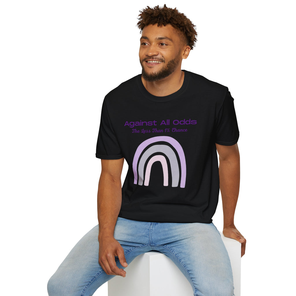 Against All Odds Rainbow T-Shirt – Inspirational 'The Less Than 1% Chance' Design