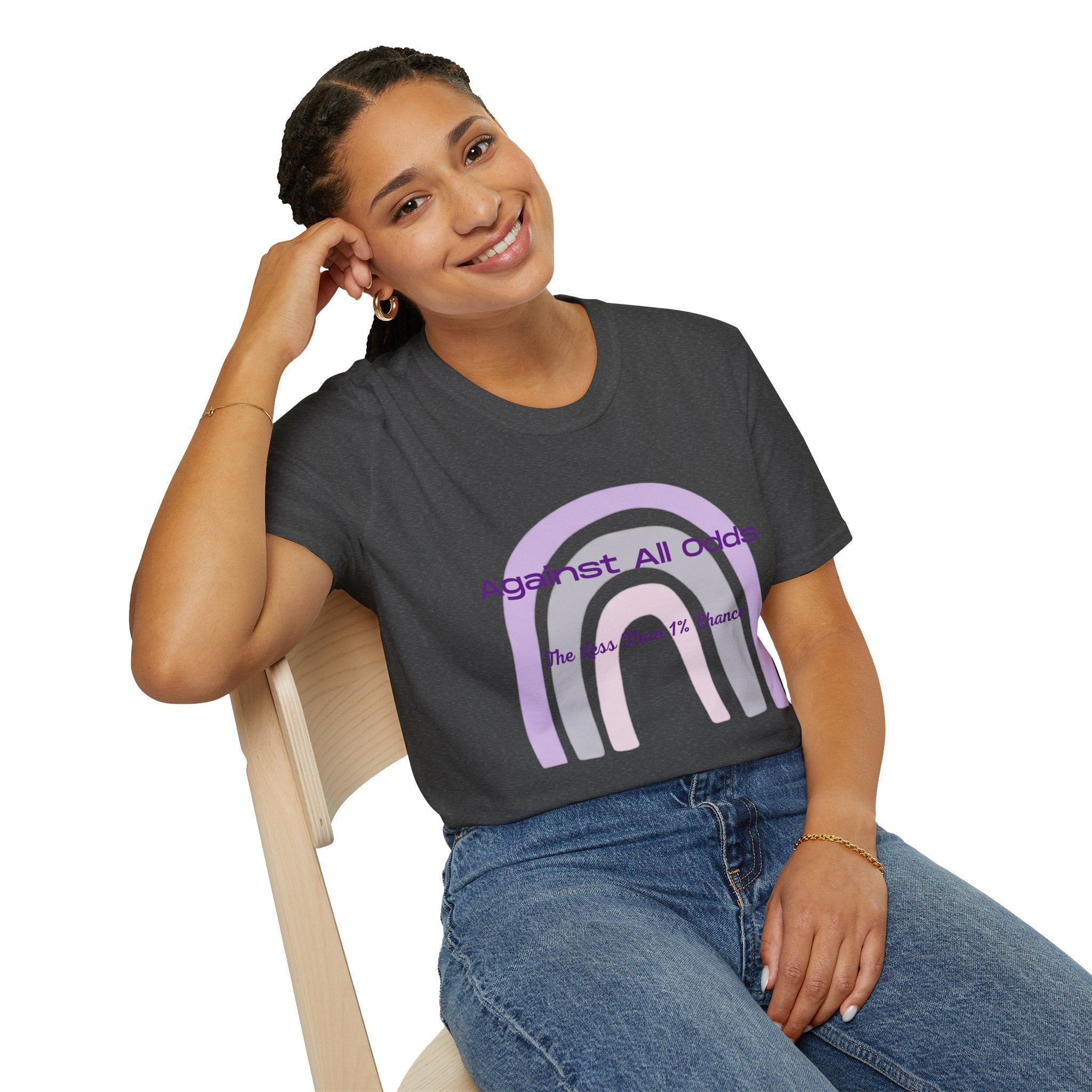 Against All Odds Rainbow T-Shirt — 'The Less Than 1% Chance' Inspirational Tee