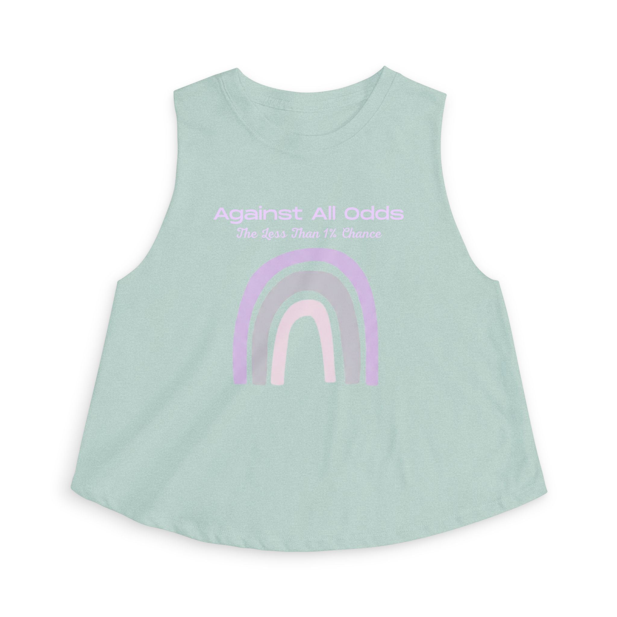 Against All Odds Rainbow Crop Top — Inspirational Pastel Graphic Tank