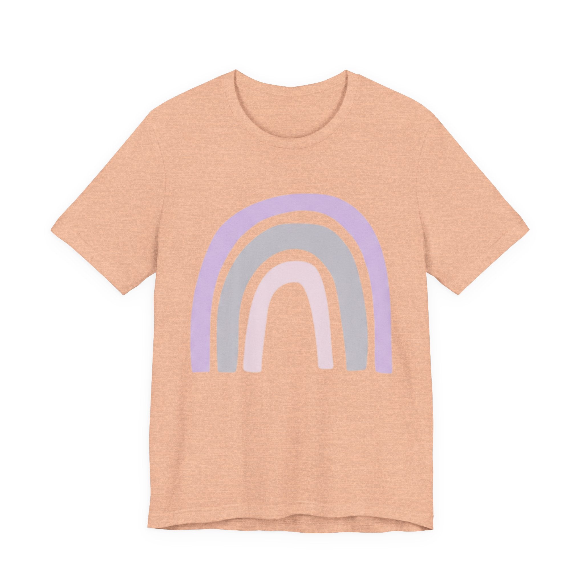 Pastel Rainbow Tee — Minimal Lavender & Blush Graphic T-Shirt