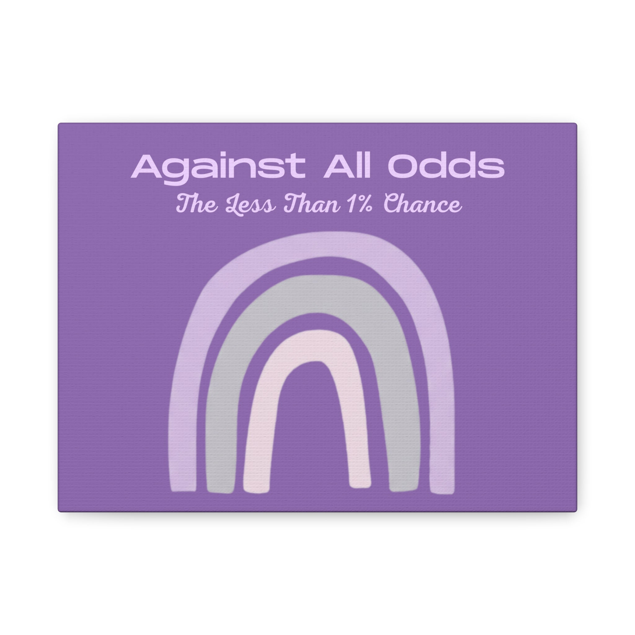 Against All Odds Purple Rainbow Canvas Wall Art — "The Less Than 1% Chance"