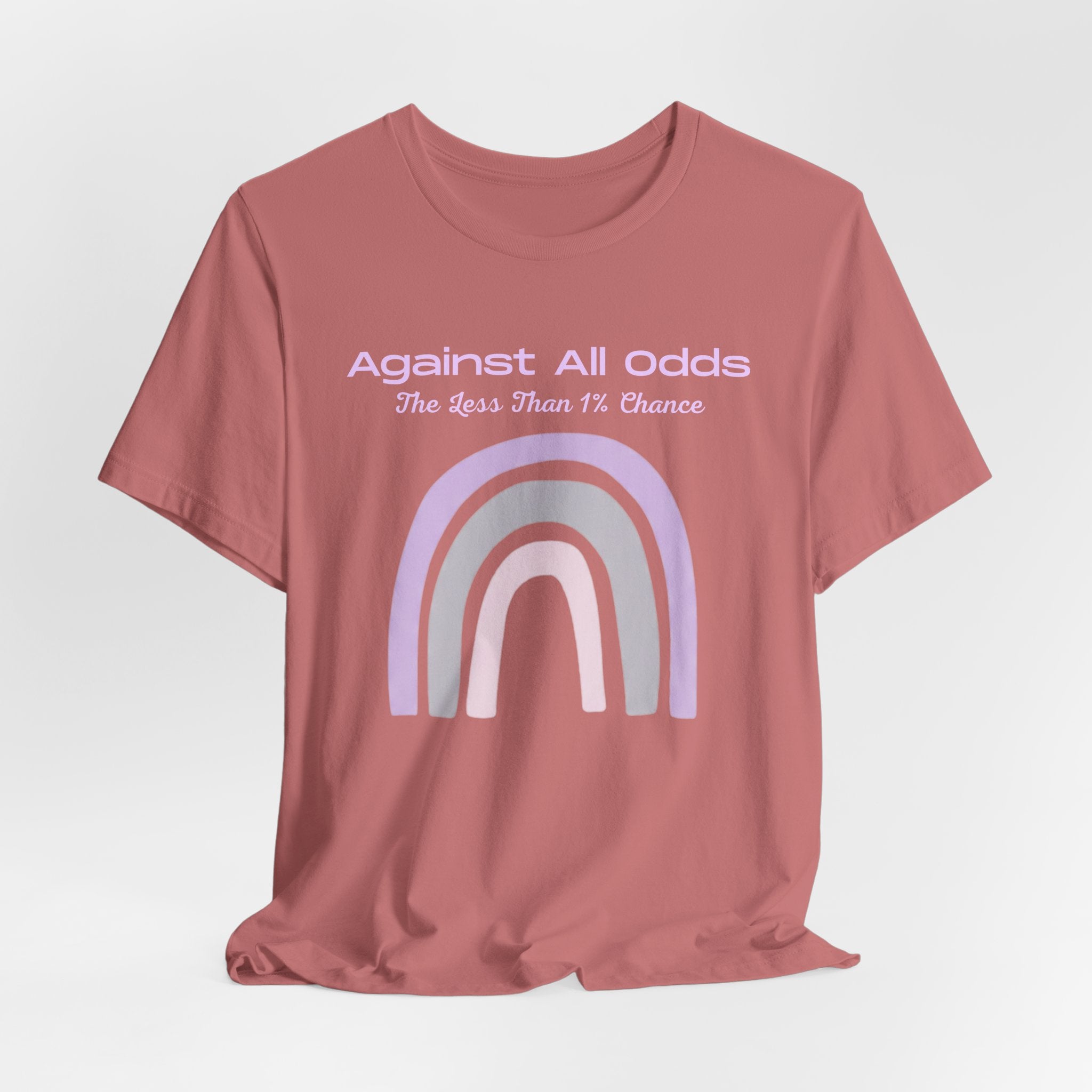Against All Odds Rainbow Tee — Pastel Inspirational Graphic T-Shirt