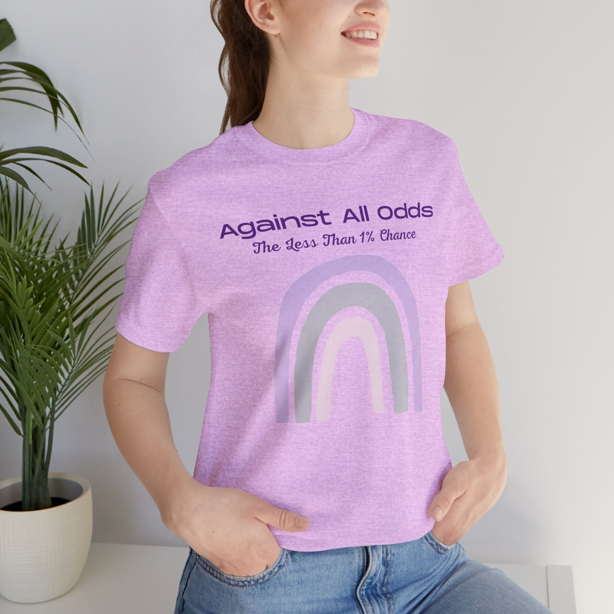 Against All Odds Rainbow Tee – Inspirational Pastel Graphic Shirt