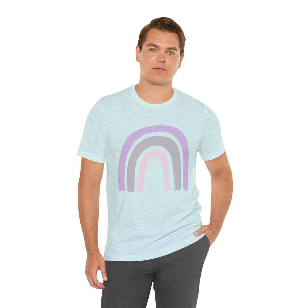 Pastel Rainbow Tee — Minimal Lavender & Blush Graphic T-Shirt