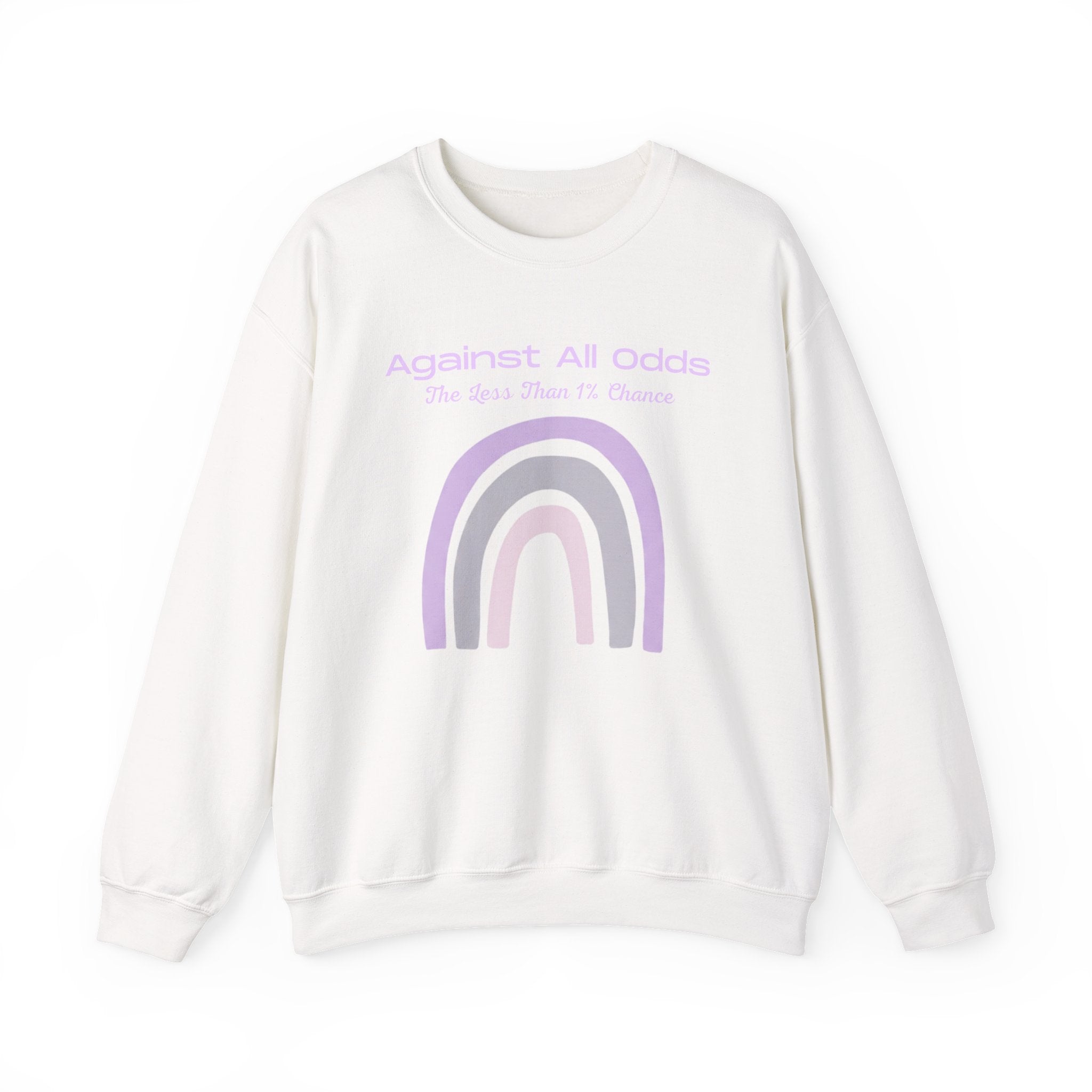 Crewneck Sweatshirt — Pastel Rainbow “Against All Odds” Inspirational Pullover