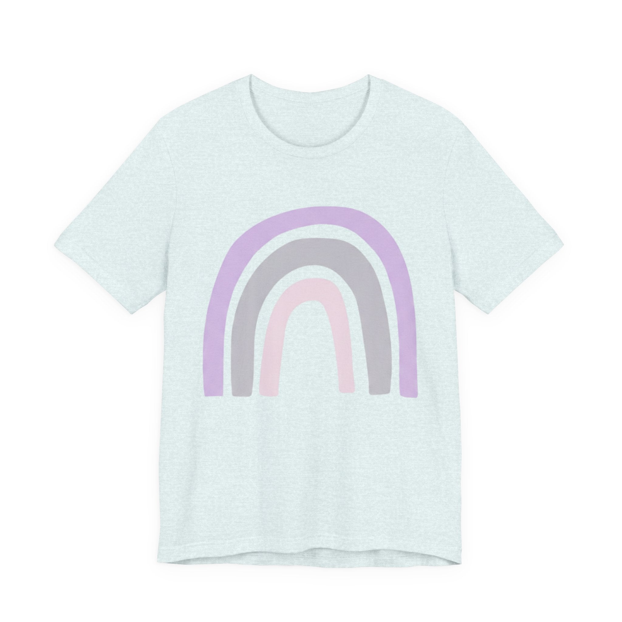 Pastel Rainbow Tee — Minimal Lavender & Blush Graphic T-Shirt