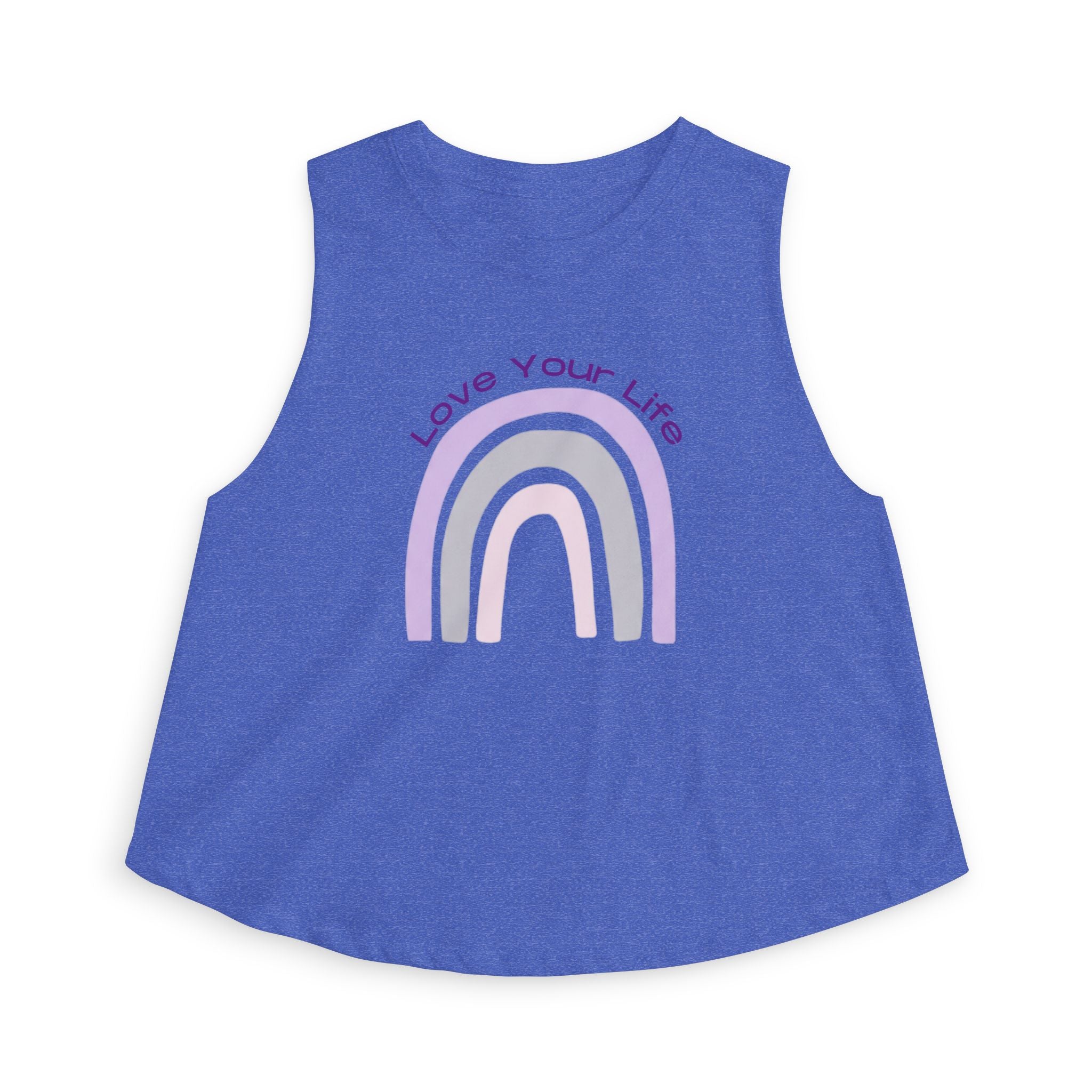 Love Your Life Rainbow Crop Top — Positive Message Women's Tank