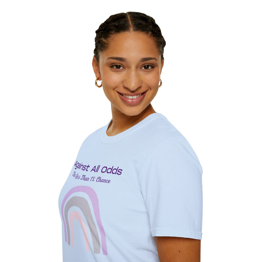 Against All Odds Rainbow T-Shirt – Inspirational 'The Less Than 1% Chance' Design