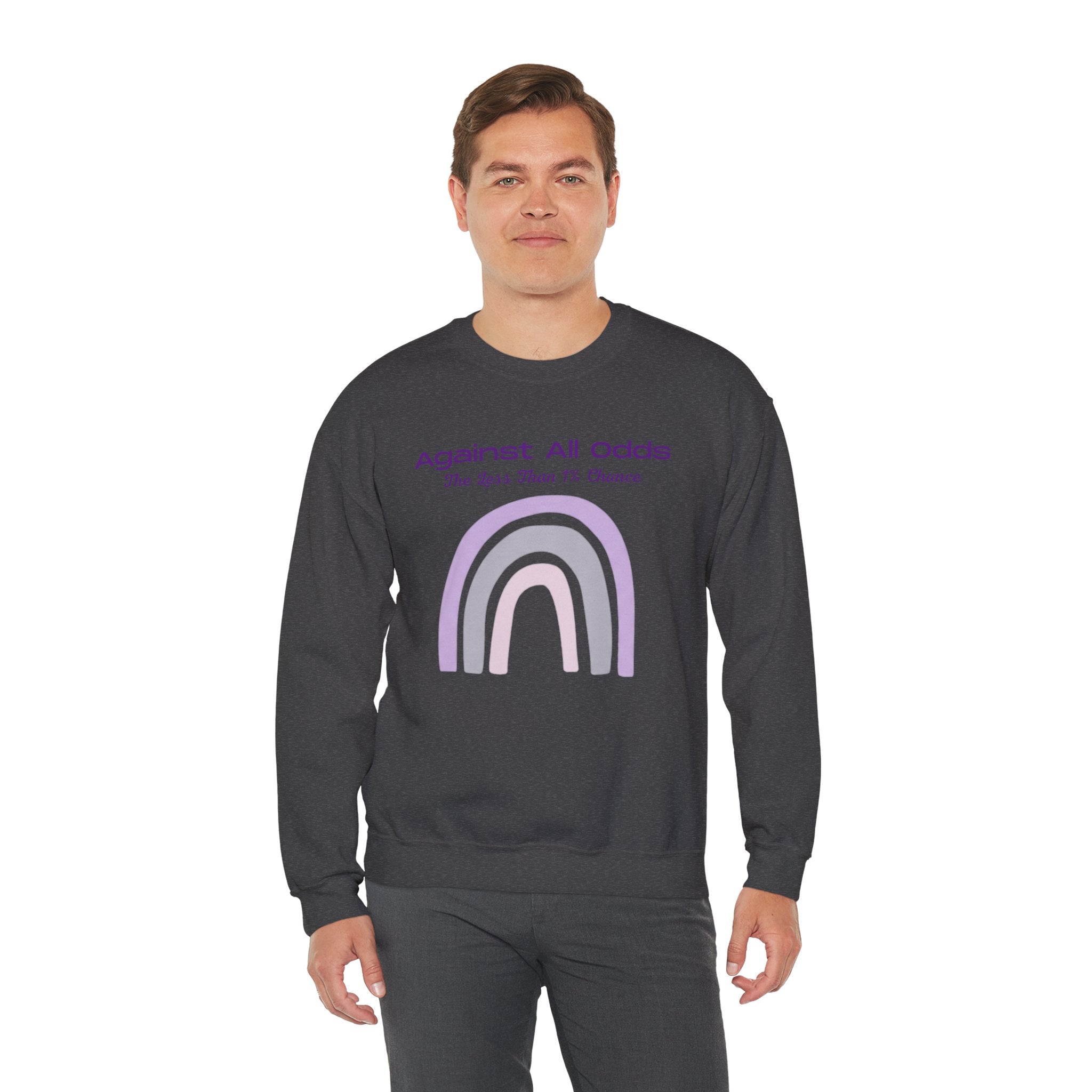 Crewneck Sweatshirt — "Against All Odds" Pastel Rainbow Inspirational Pullover