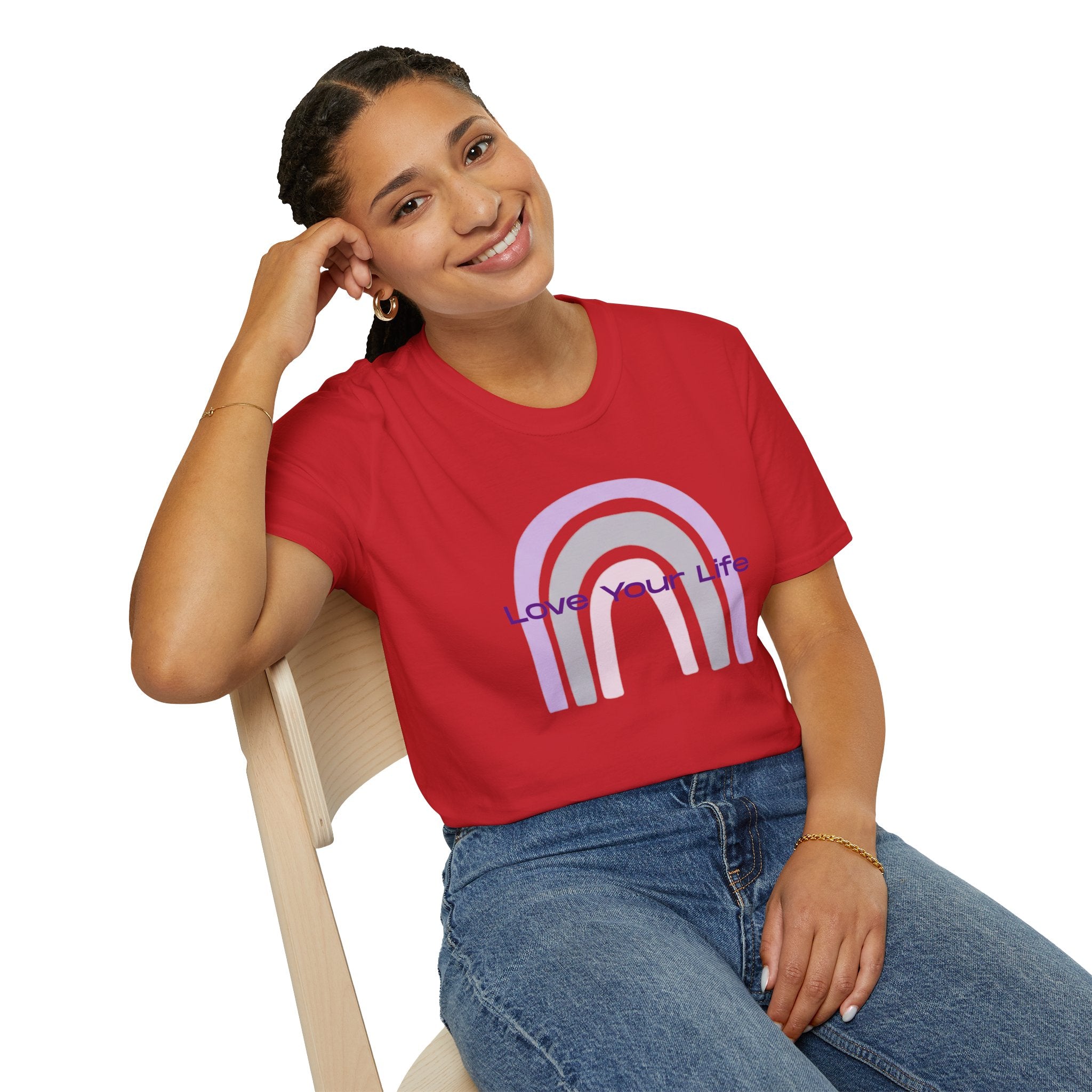 Love Your Life Rainbow T-Shirt — Pastel Retro Positive Tee