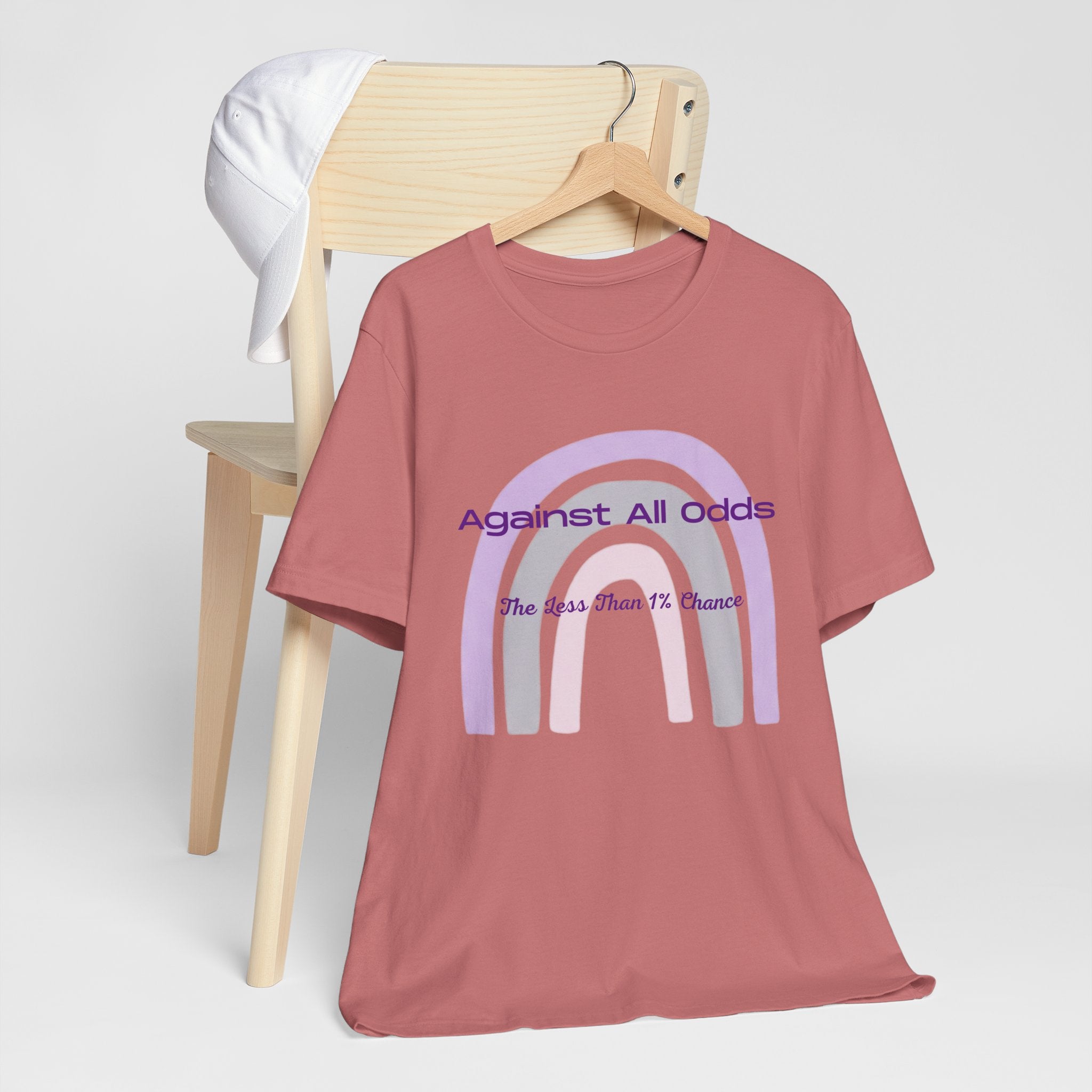 T-Shirt — "Against All Odds" Lavender Rainbow Inspirational Tee