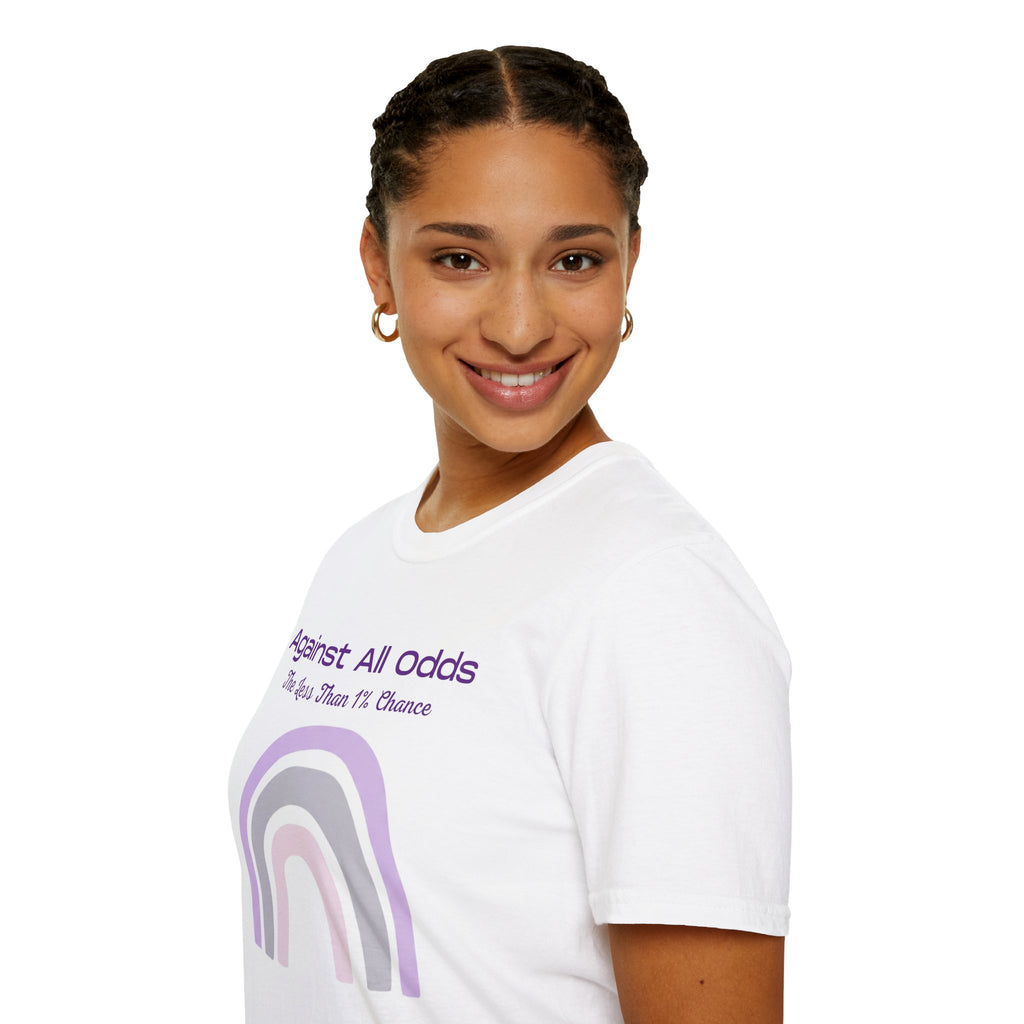 Against All Odds Rainbow T-Shirt – Inspirational 'The Less Than 1% Chance' Design