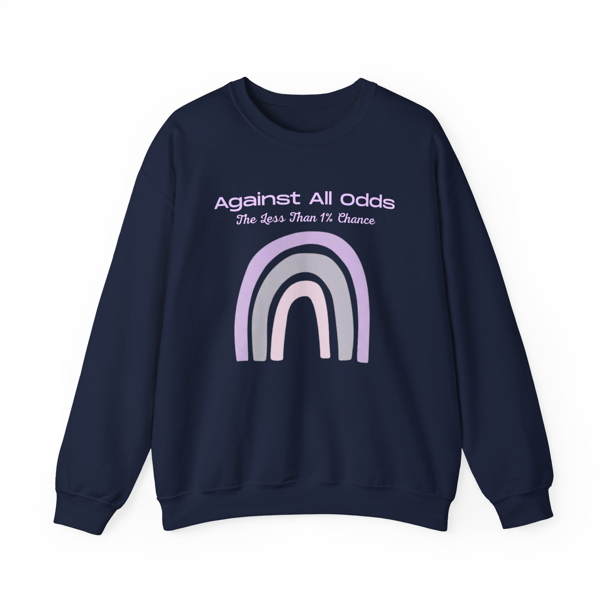 Crewneck Sweatshirt — Pastel Rainbow “Against All Odds” Inspirational Pullover