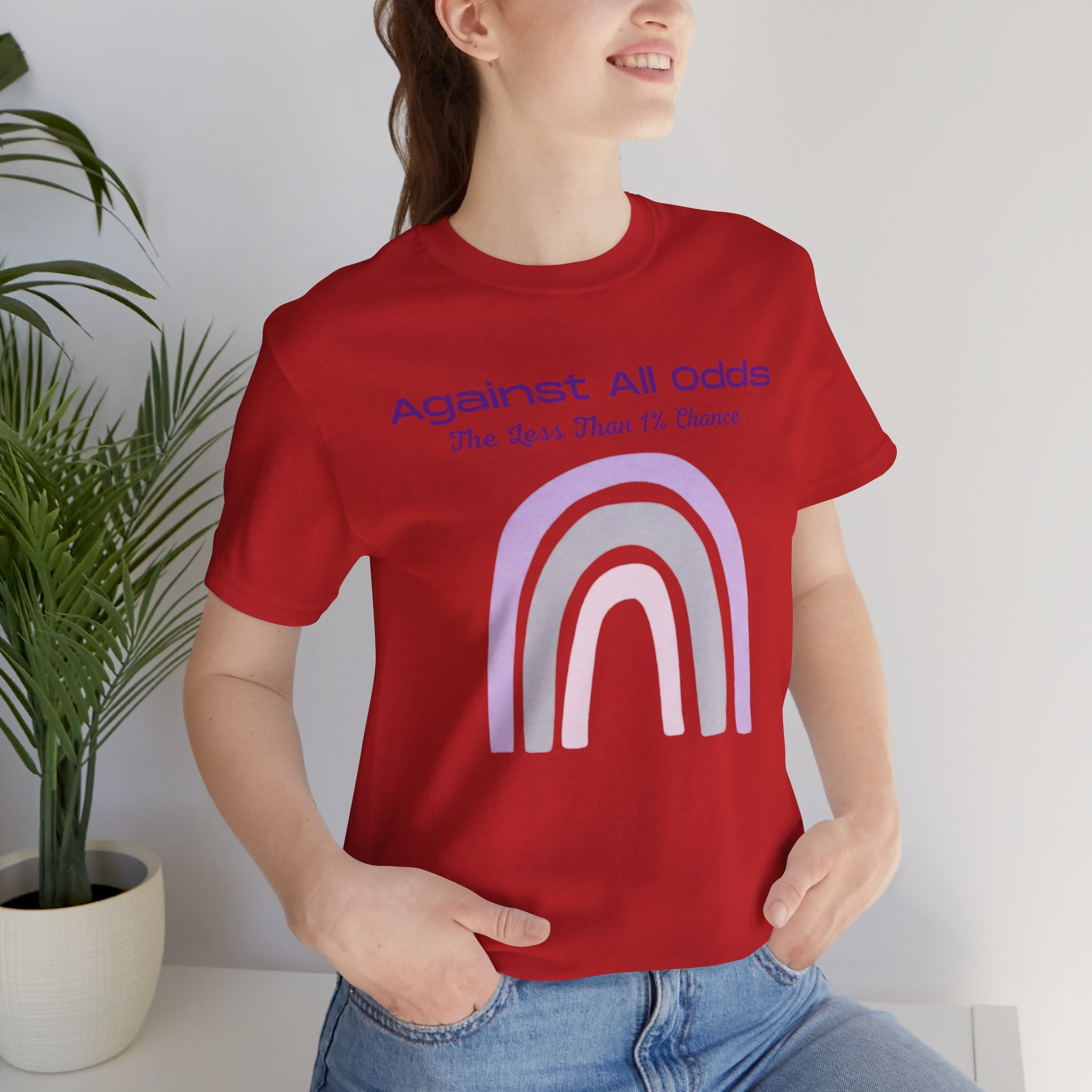 Against All Odds Rainbow Tee – Inspirational Pastel Graphic Shirt