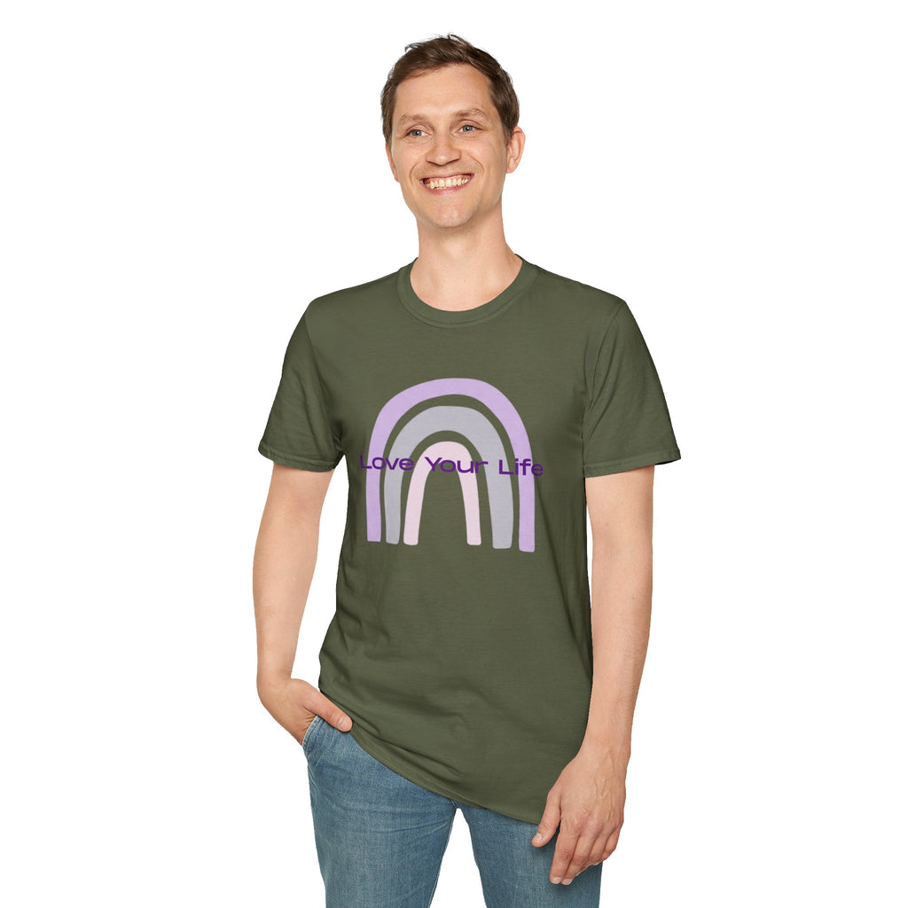 Love Your Life Rainbow T-Shirt — Pastel Retro Positive Tee