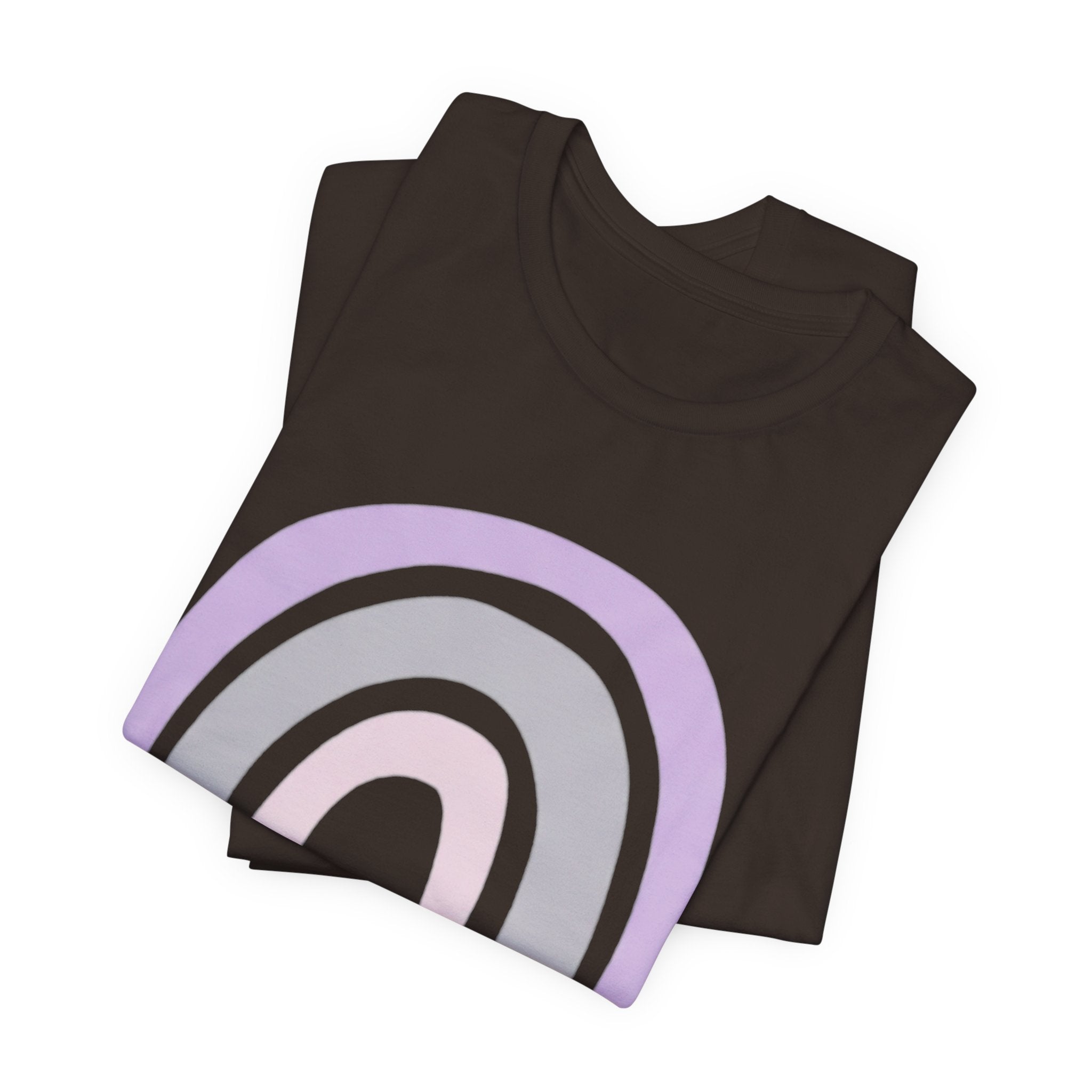 Pastel Rainbow Tee — Minimal Lavender & Blush Graphic T-Shirt