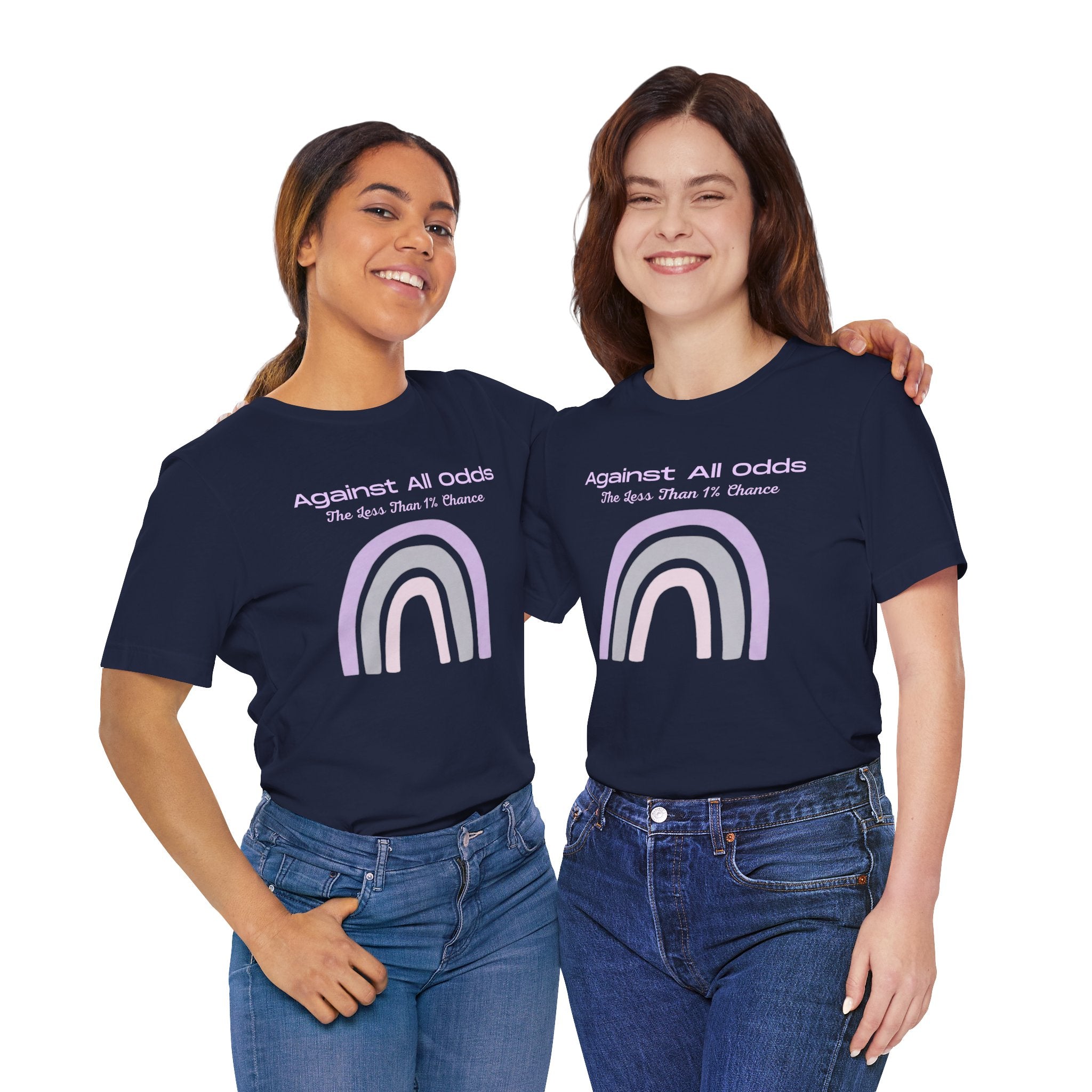 Against All Odds Rainbow Tee — Pastel Inspirational Graphic T-Shirt