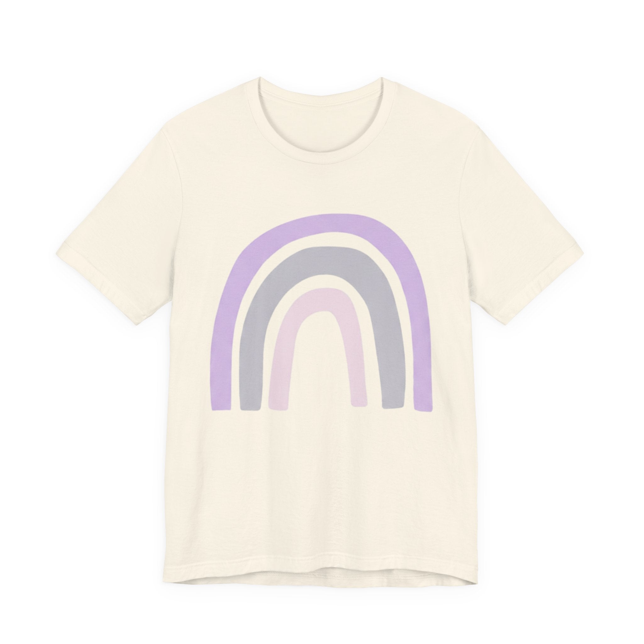 Pastel Rainbow Tee — Minimal Lavender & Blush Graphic T-Shirt