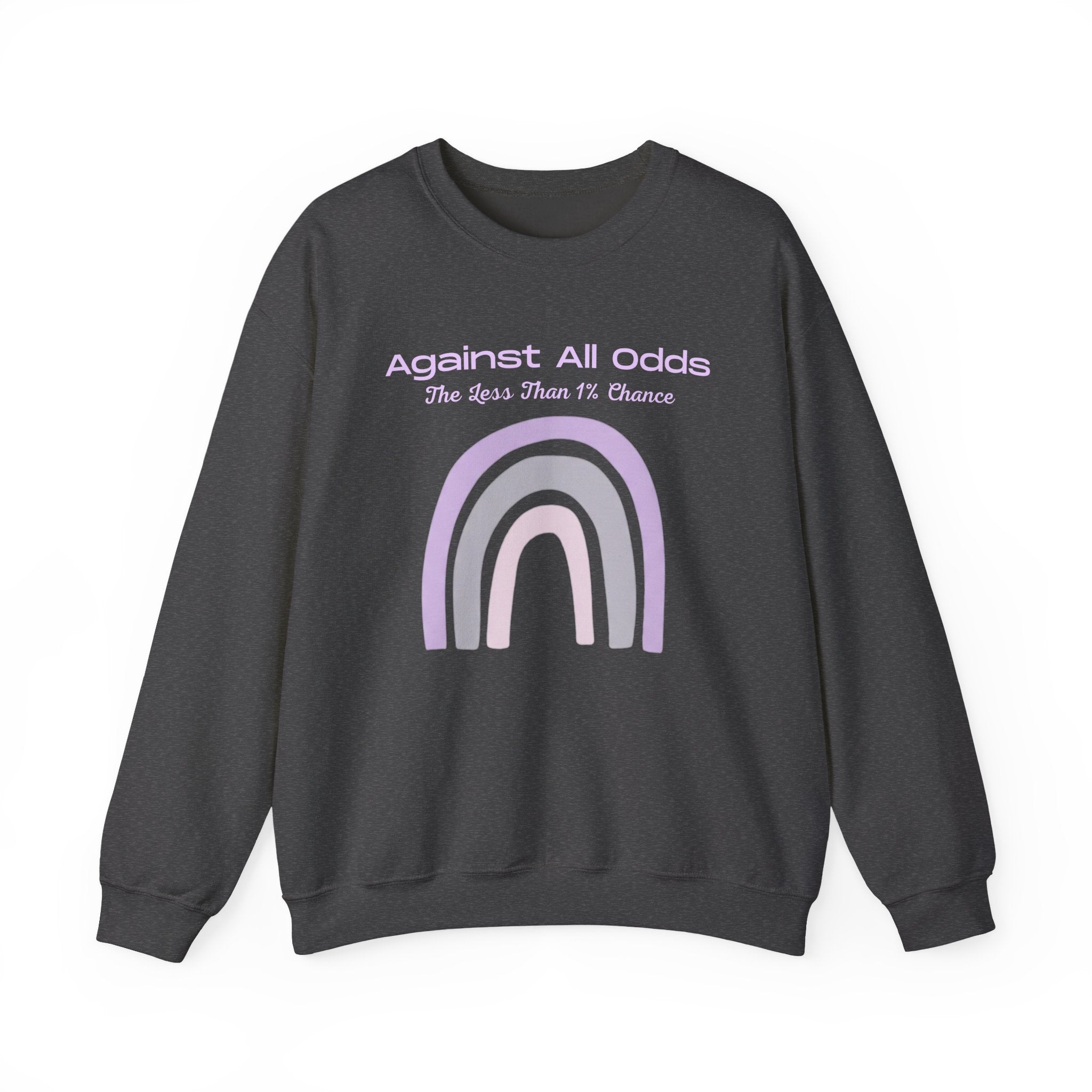 Crewneck Sweatshirt — Pastel Rainbow “Against All Odds” Inspirational Pullover