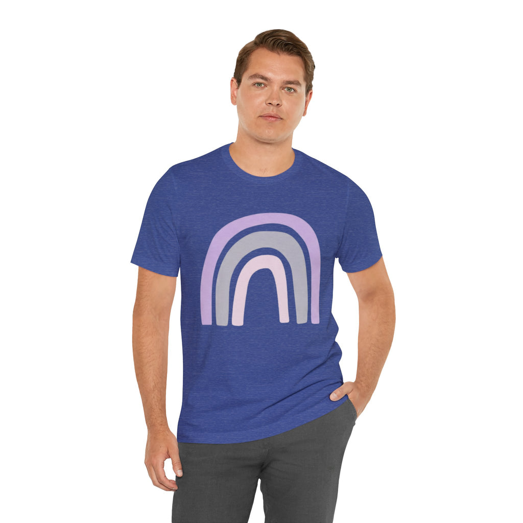 Pastel Rainbow Tee — Minimal Lavender & Blush Graphic T-Shirt