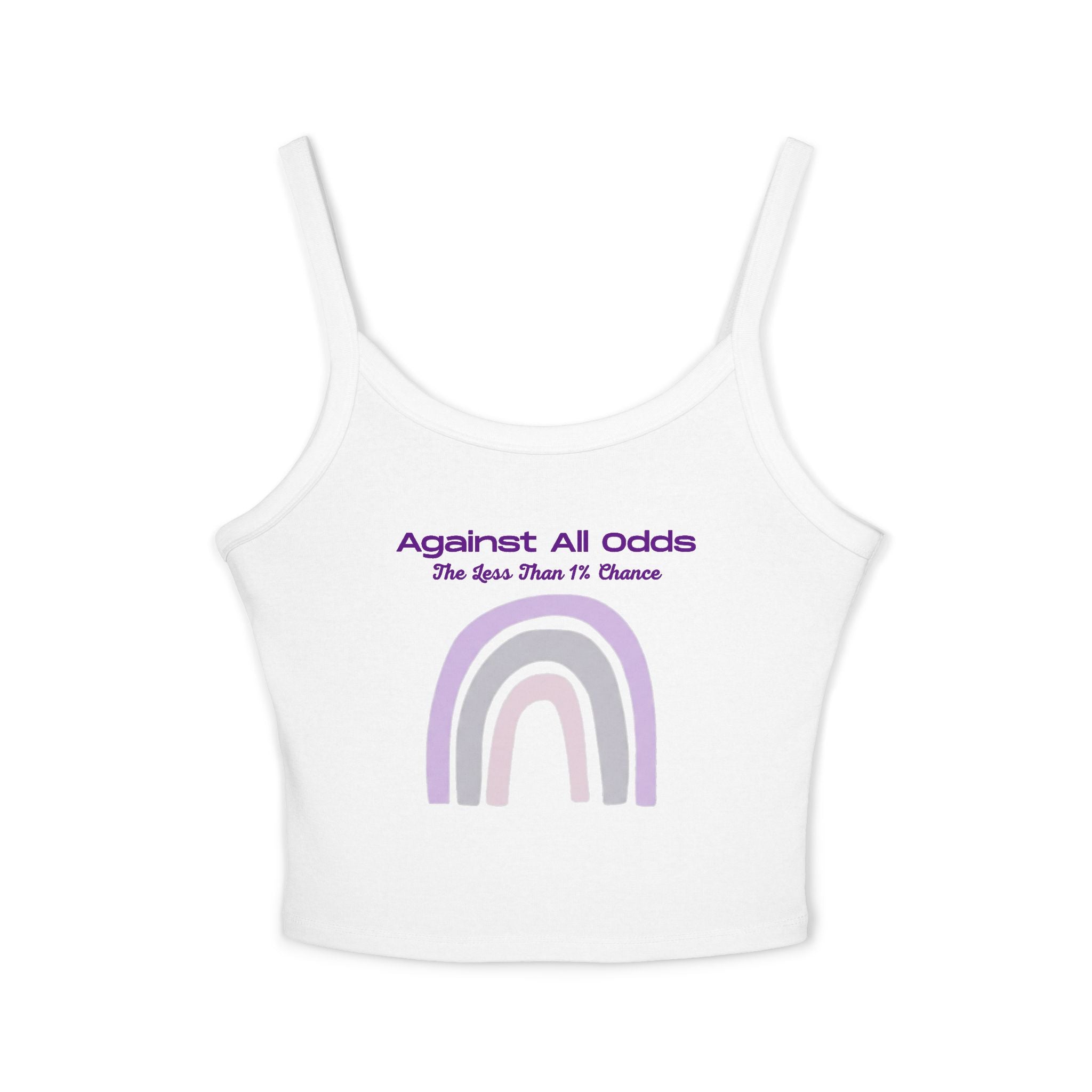 Against All Odds Rainbow Tank — Women's Inspirational Spaghetti Strap Crop Top