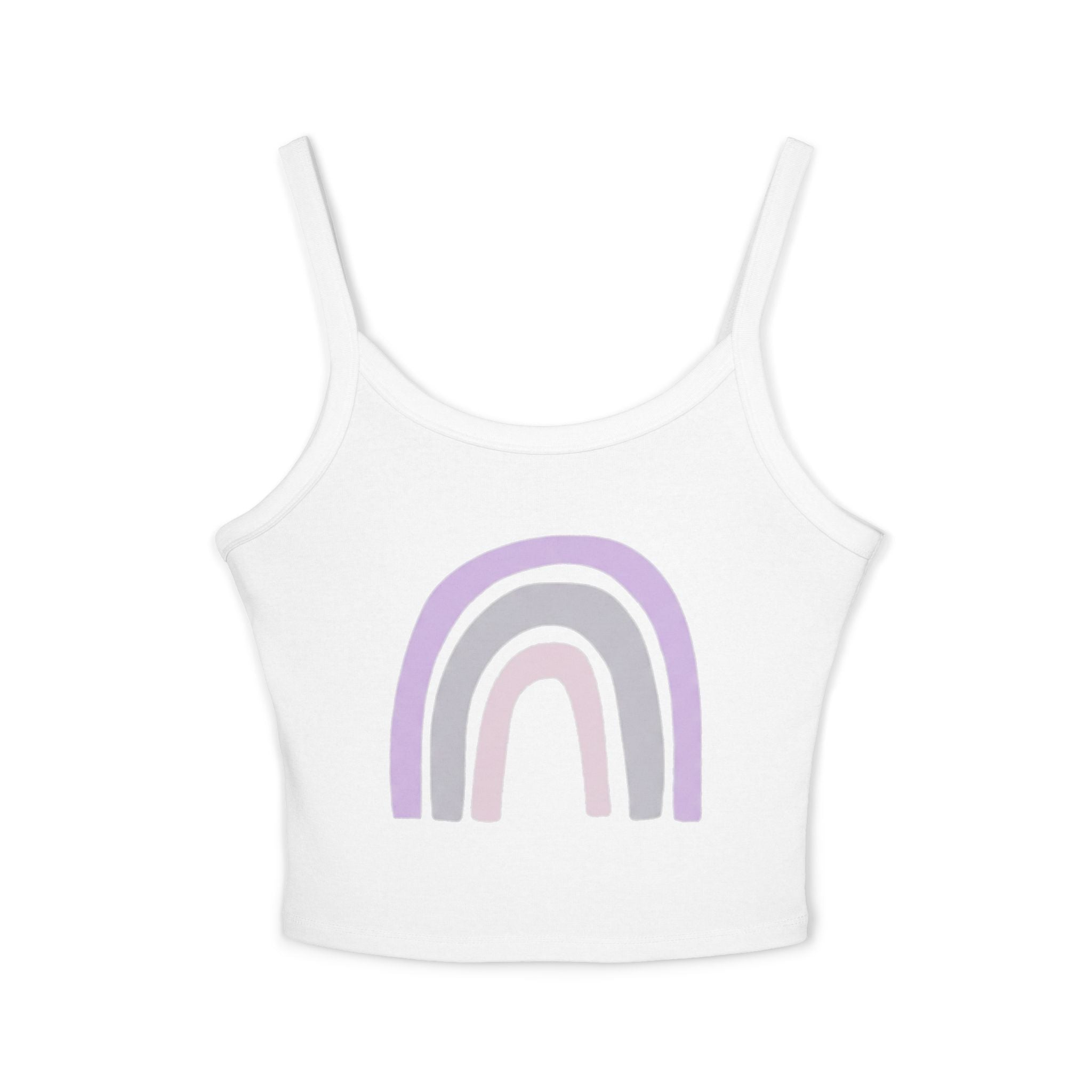 Women's Spaghetti Strap Tank Top — Pastel Rainbow Design