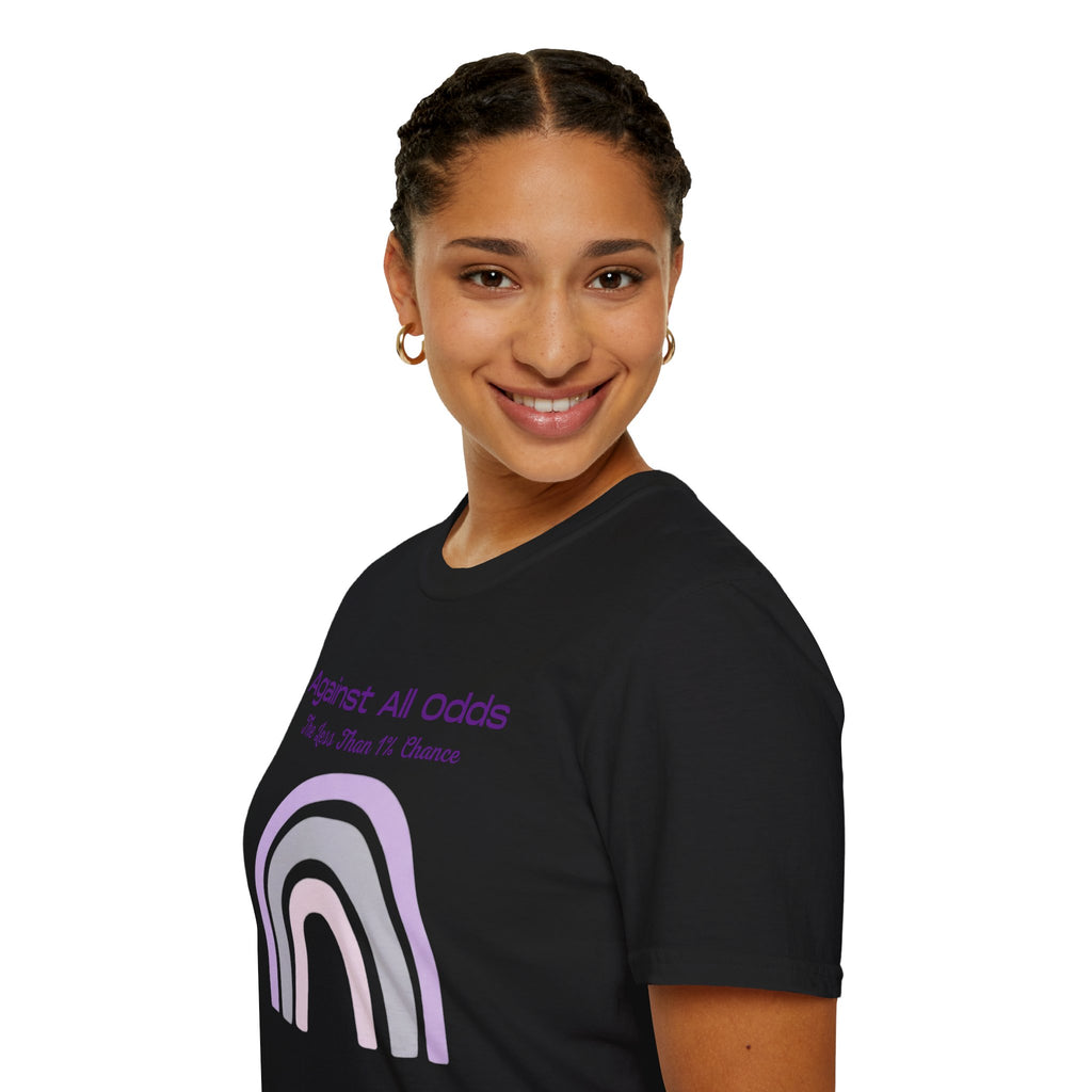 Against All Odds Rainbow T-Shirt – Inspirational 'The Less Than 1% Chance' Design